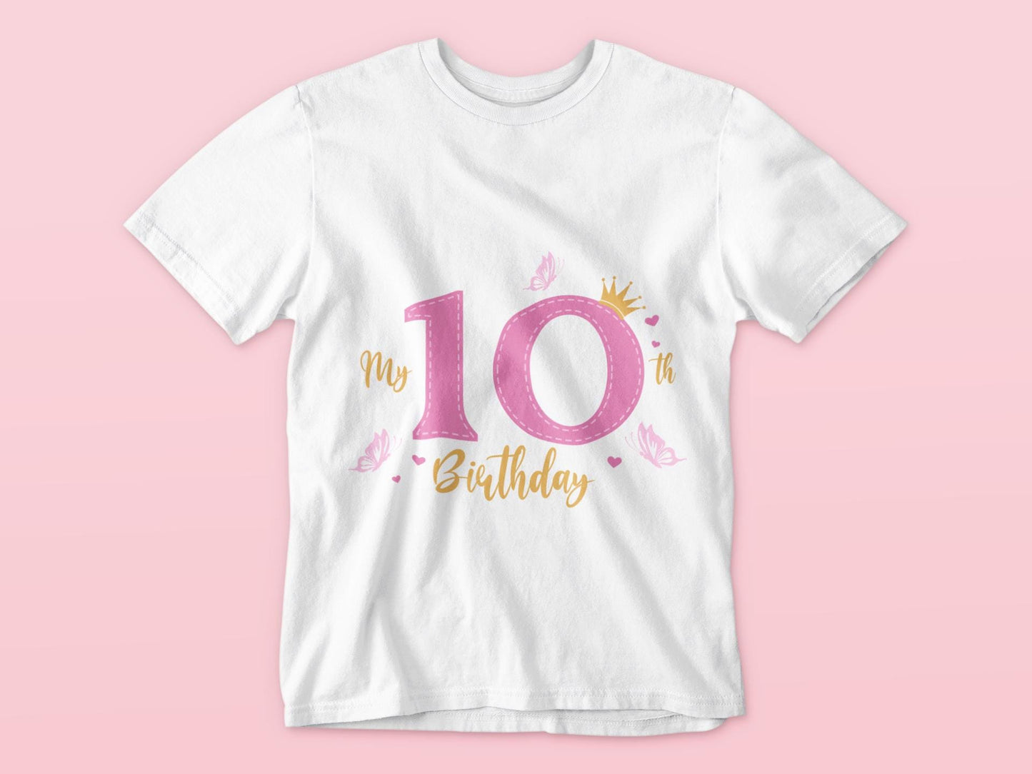 10th Birthday Svg, Birthday Decoration Svg, Design for Girls, Princess Birthday Svg, Birthday Party Design Svg, Cute Birthday Template Svg