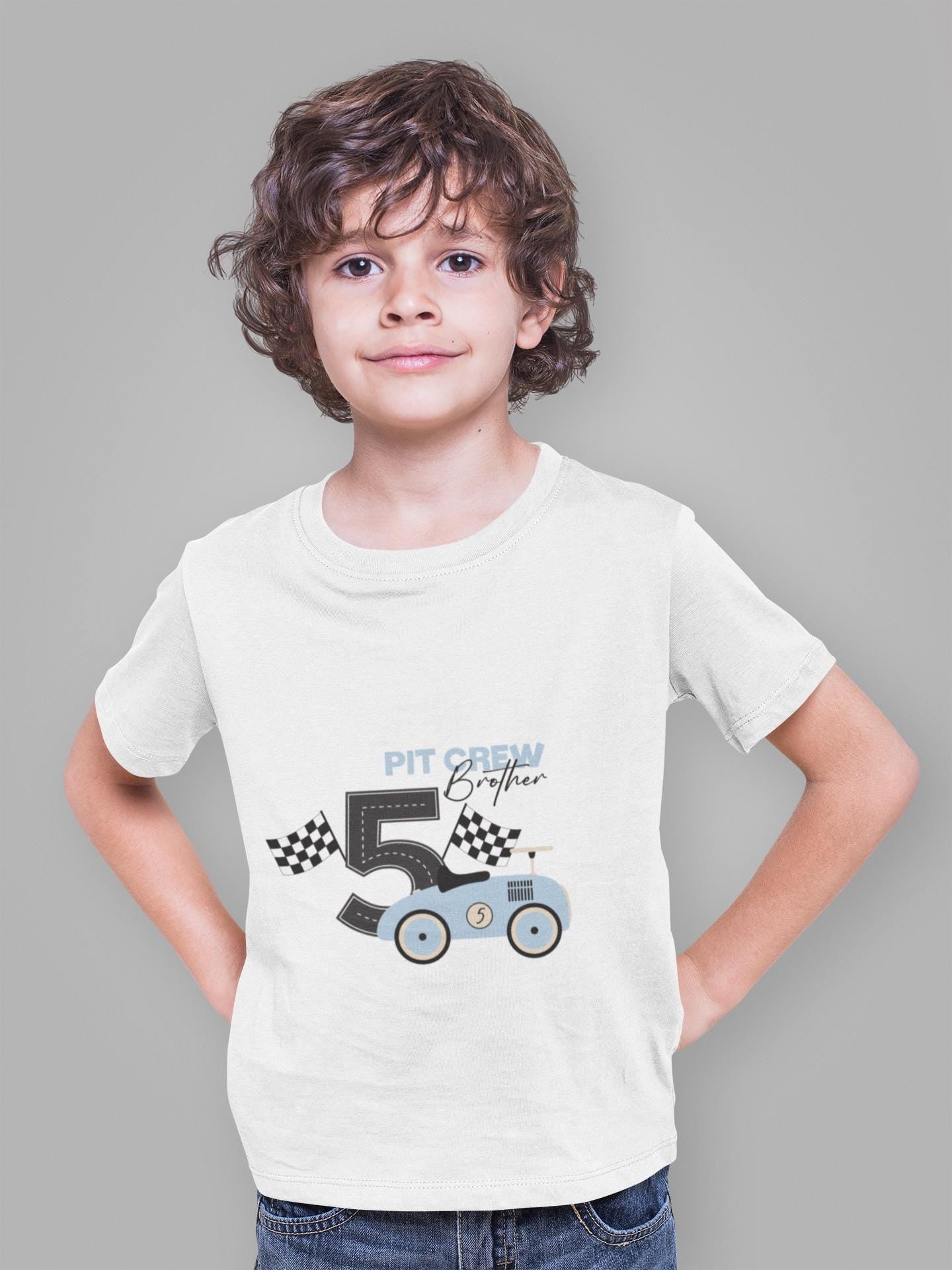 Race Car Birthday SVG Bundle - Pit Crew Family Shirts for 5th Birthday - Racing Theme Digital Download PNG EPS, Matching Family Birthday Svg