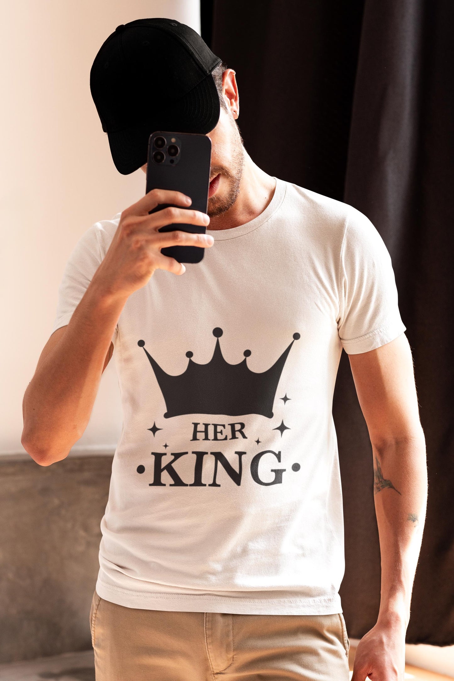 Her King and His Queen Couple SVG Bundle - Gold & Black Crown Design, Her King Svg, His Queen Svg Royal Couple Design