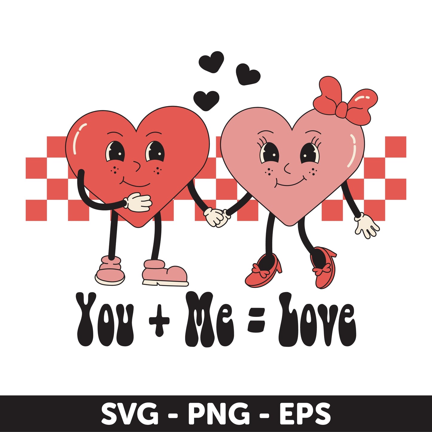 Groovy Valentine Svg, Kids Valentine Svg, Retro Valentine Png, Valentine Shirt Svg, Romantic Digital File, You and Me SVG, Heart Couple Svg