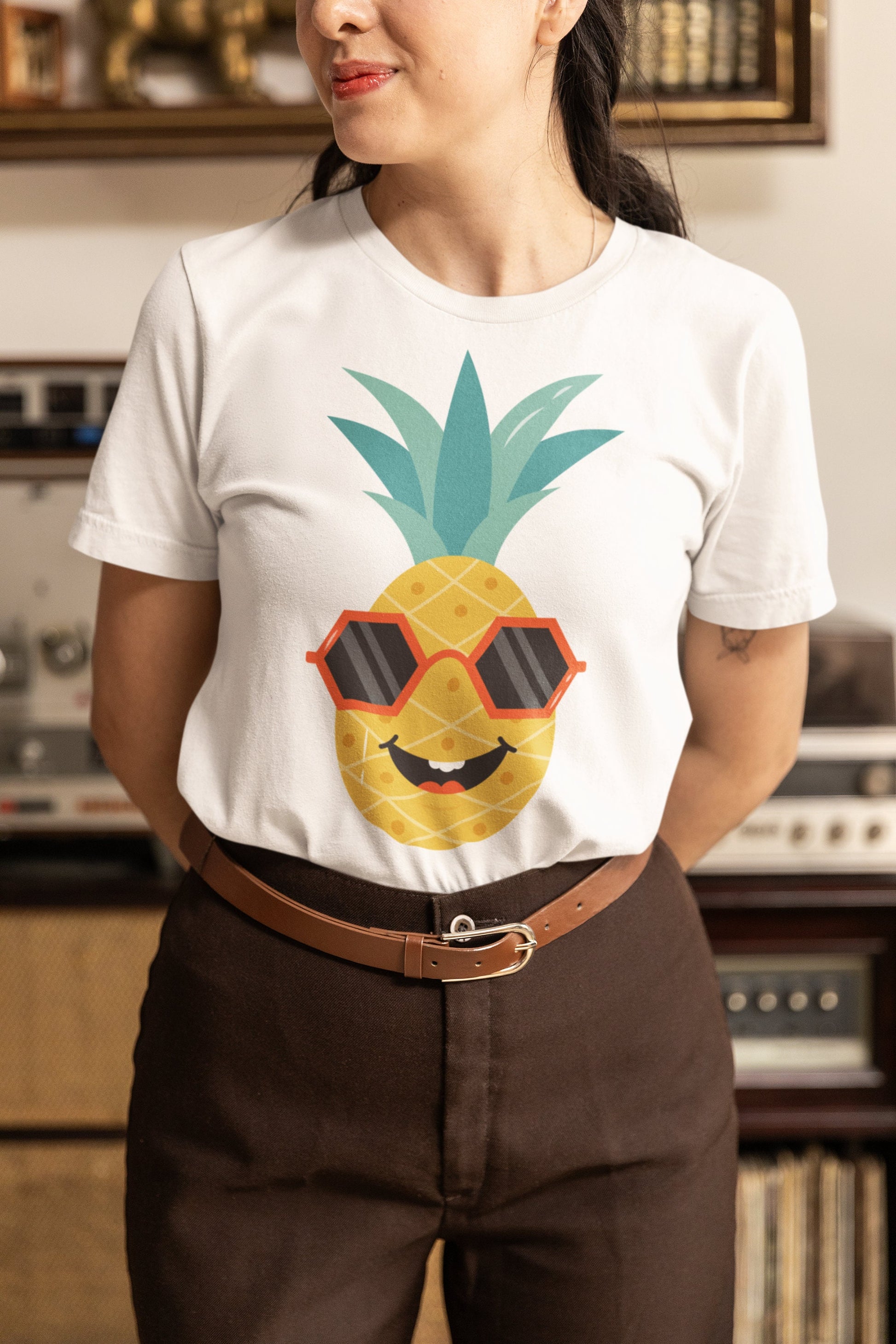 Pineapple Wearing Sunglasses SVG, Pineapple SVG, Summer SVG, Cute Pineapples Clipart, tropical, Cool Pineapple, Fashion Fruit Character