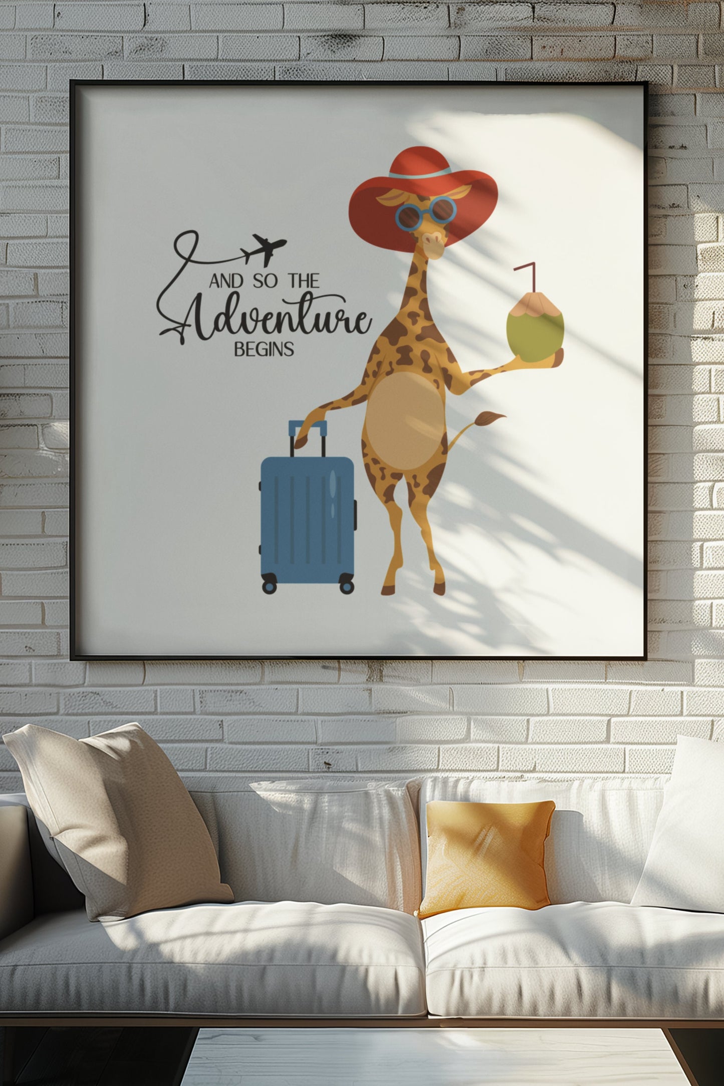 Travel Giraffe Clipart SVG, Adventure Begins, Giraffe Clipart, Travel PNG, Adventure PNG, Vacation Clipart, Fun Travel Graphics