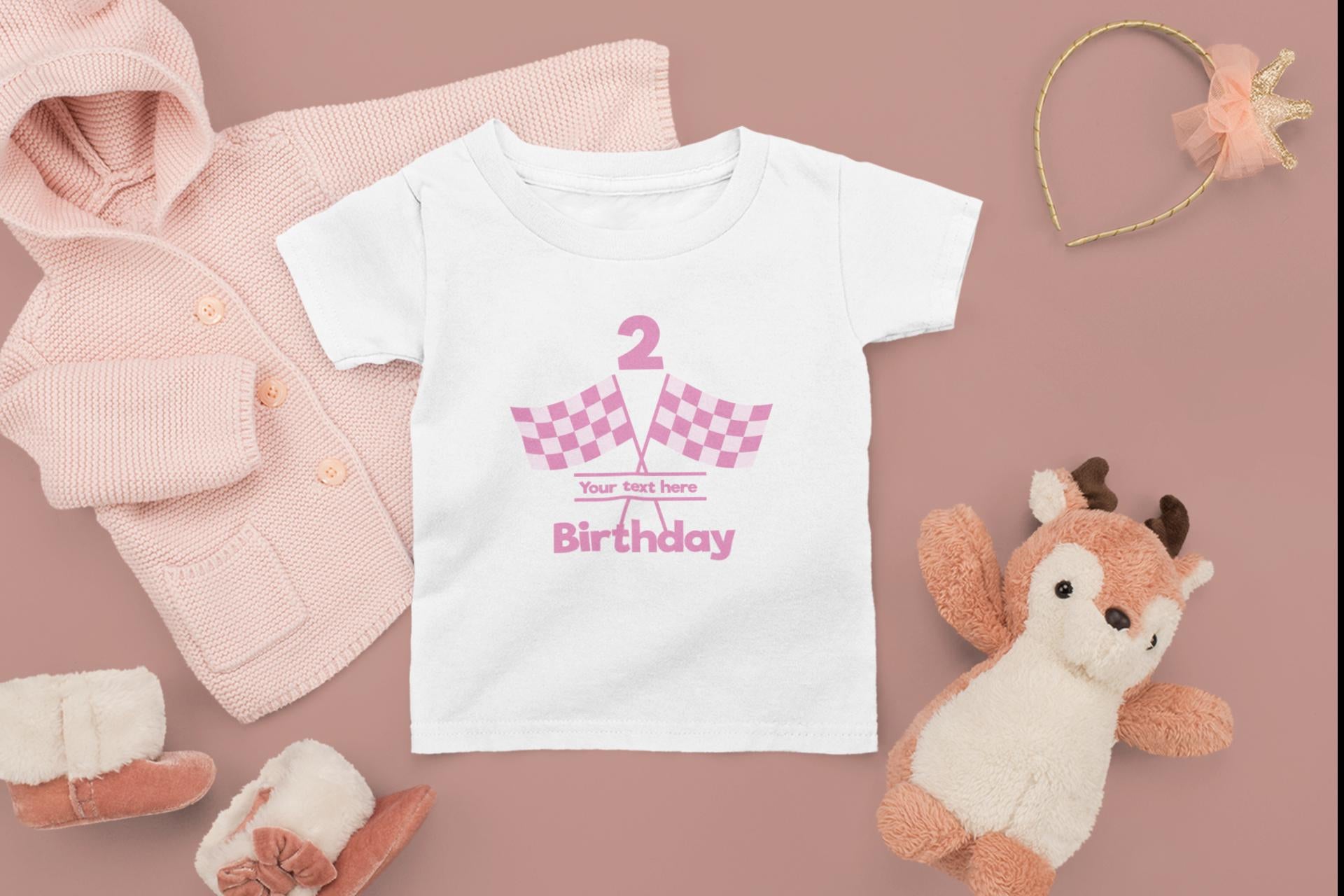 Racing Flag SVG, Pink Race Car Birthday Number Set, SVG Designs for Girls' Parties, Pink Checkered Racing Flags for Track Finish Line