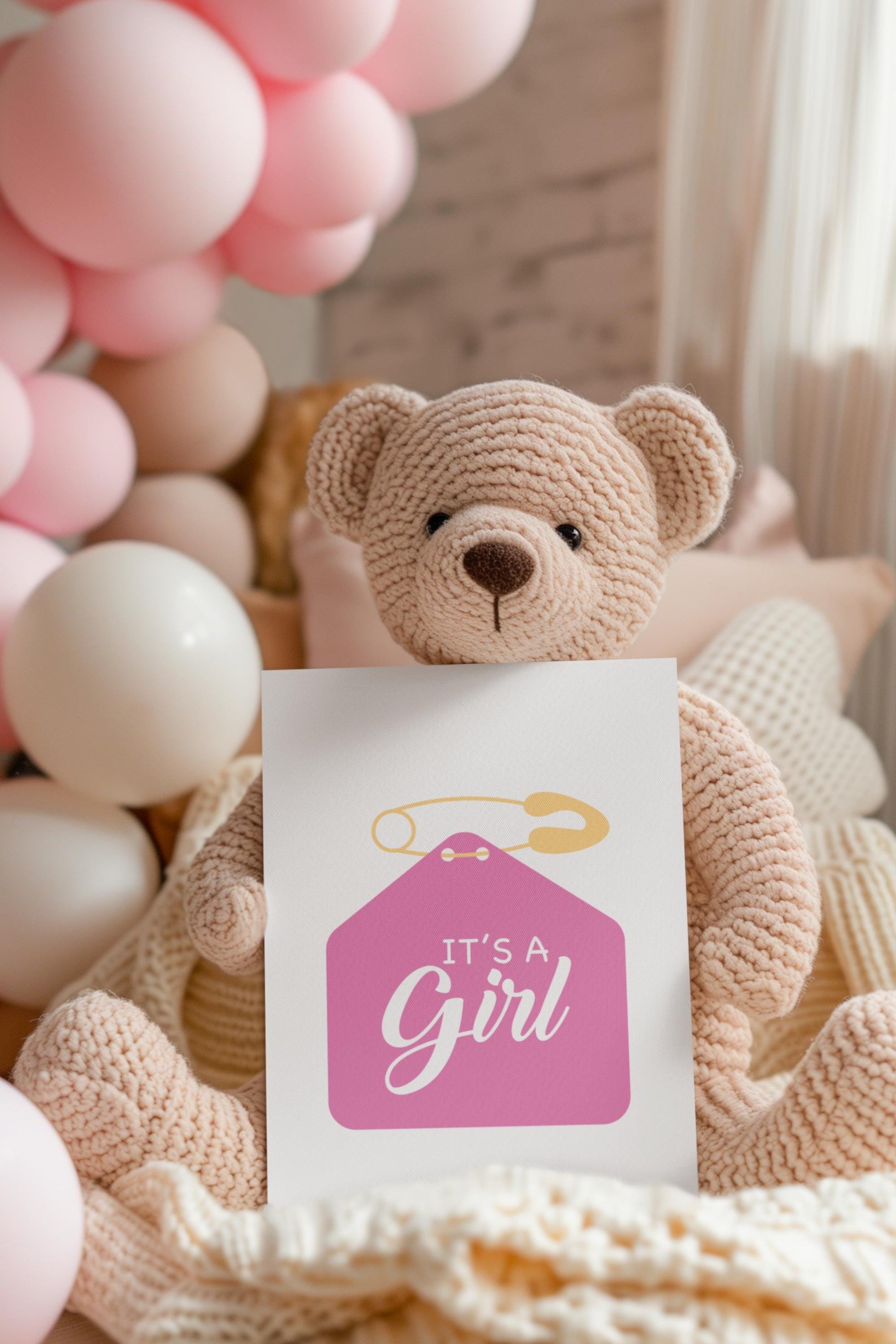 It's a Girl Baby Shower Clipart Set - SVG, Pink baby girl Decorations, Nursery Decor EPS, Digital clipart, Baby Announcement SVG, Stickers