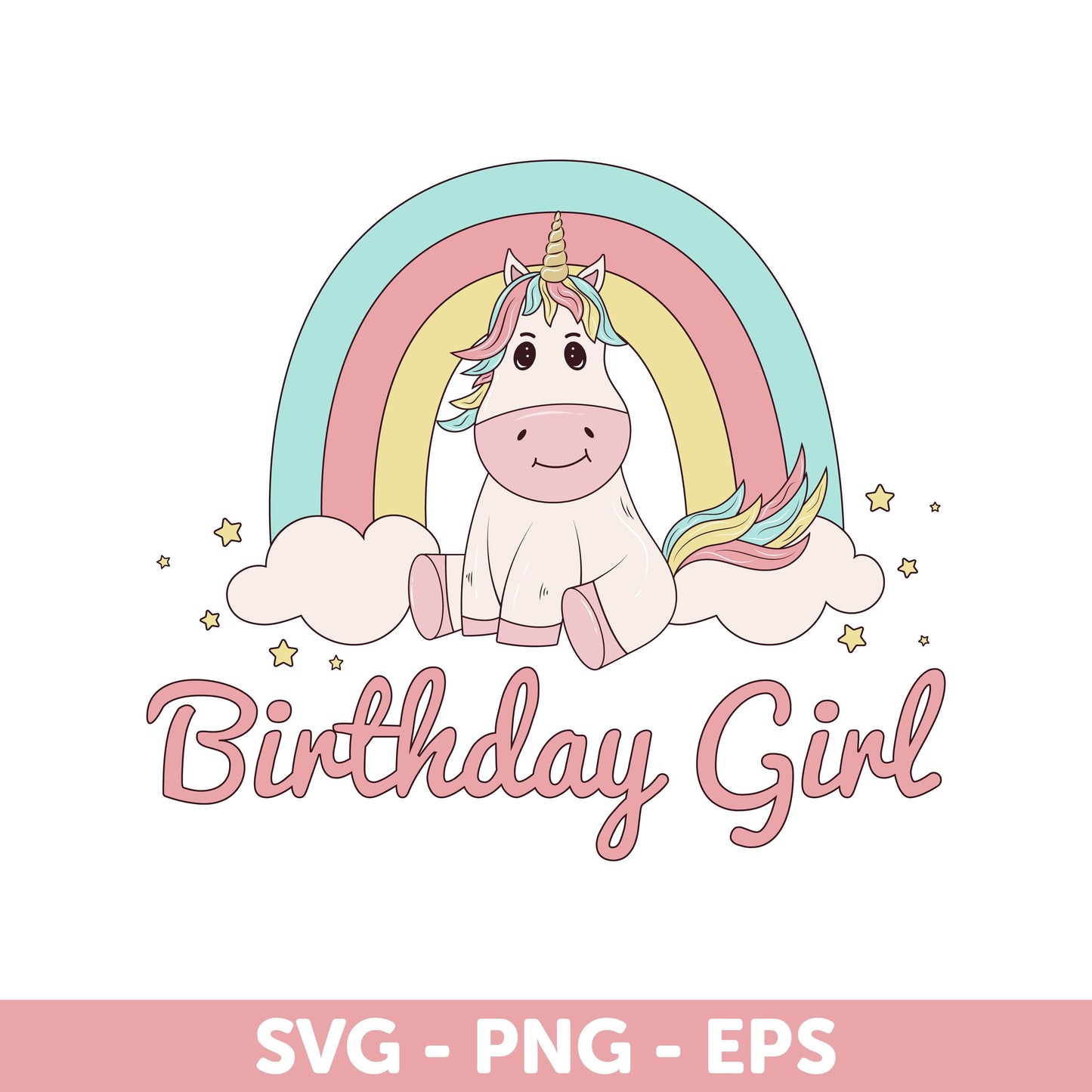 Unicorn Birthday SVG, Birthday Shirt SVG, Unicorn Svg, Birthday Girl SVG, Gift for Birthday Eps, Unicorn Birthday Girl, Unicorn Cut files