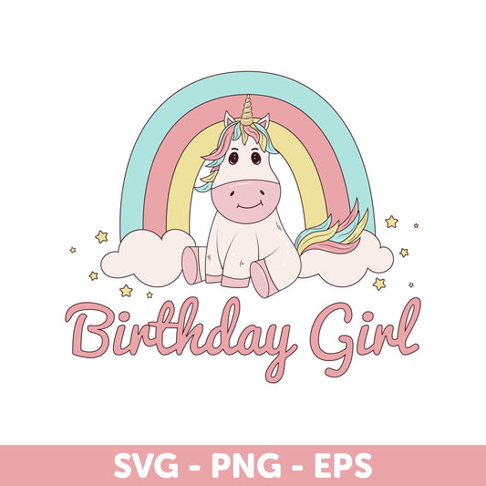 Unicorn Birthday SVG, Birthday Shirt SVG, Unicorn Svg, Birthday Girl SVG, Gift for Birthday Eps, Unicorn Birthday Girl, Unicorn Cut files
