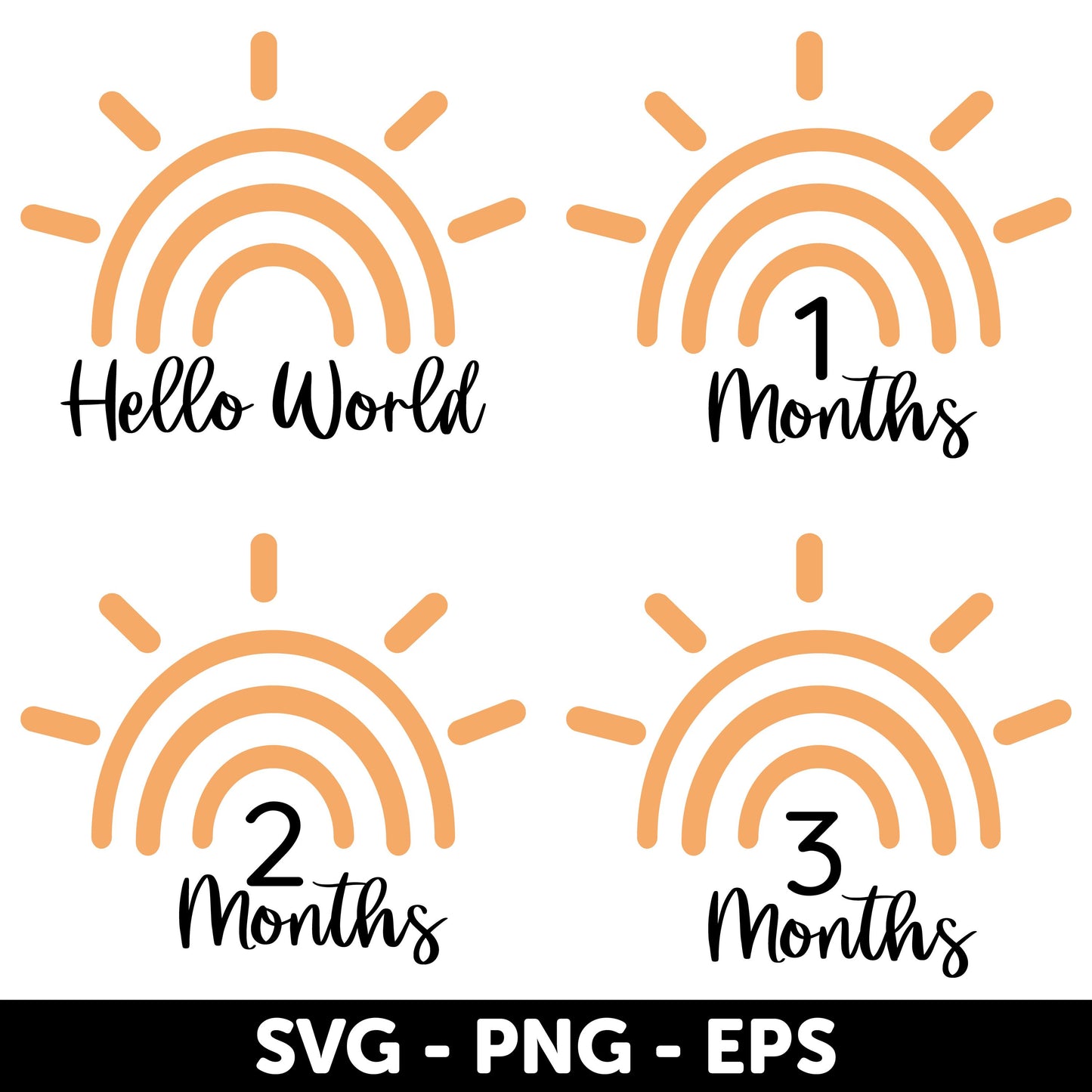 Baby Milestone SVG, Hello World SVG, Baby Rounds SVG, Baby Announcement Svg, Birth stats Svg, Baby Newborn Svg, New Baby Svg,