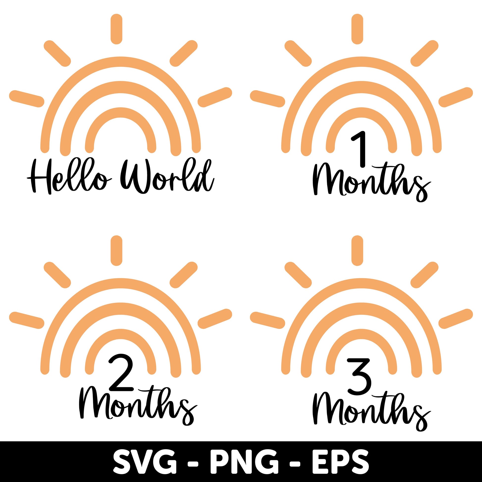 Baby Milestone SVG, Hello World SVG, Baby Rounds SVG, Baby Announcement Svg, Birth stats Svg, Baby Newborn Svg, New Baby Svg,