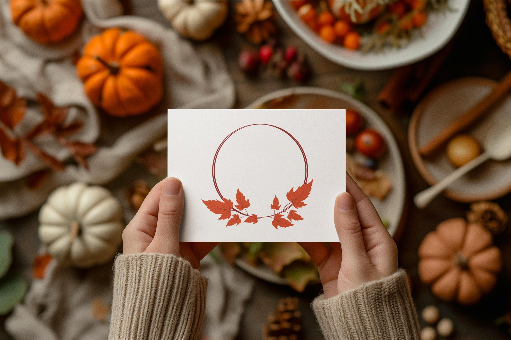 Autumn Wreath Bundle SVG, Fall Leaves Clip Art, Leaves wreath Svg, Thanksgiving Svg, Fall wreath Svg, Offset circle SVG, Leaves Monogram