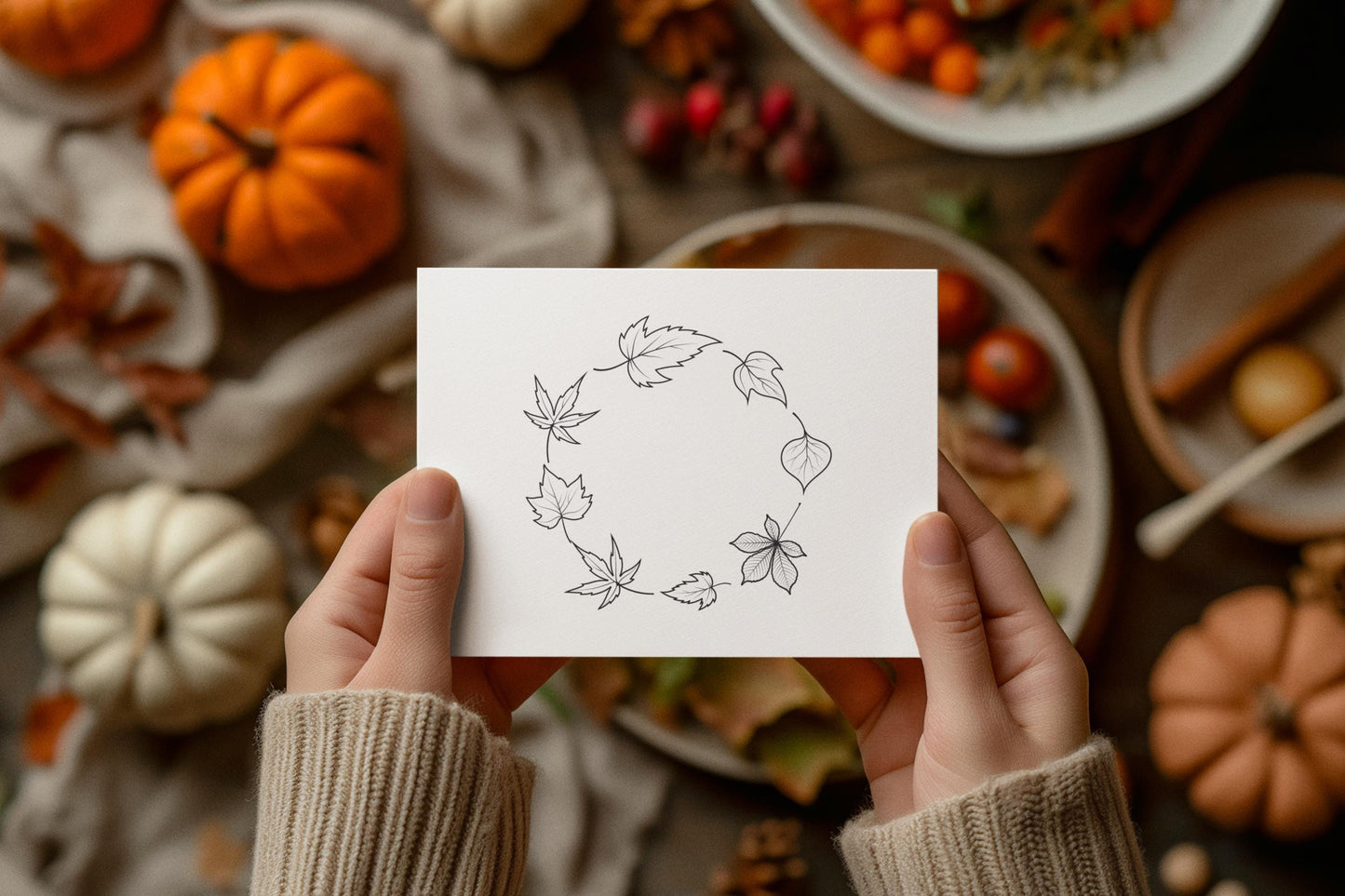 Hand-drawn autumn Wreaths SVG, Bundle for Elegant Designs, Line art wreath, Seasonal design, Fall Wreath Clipart, Wedding Wreath Svg