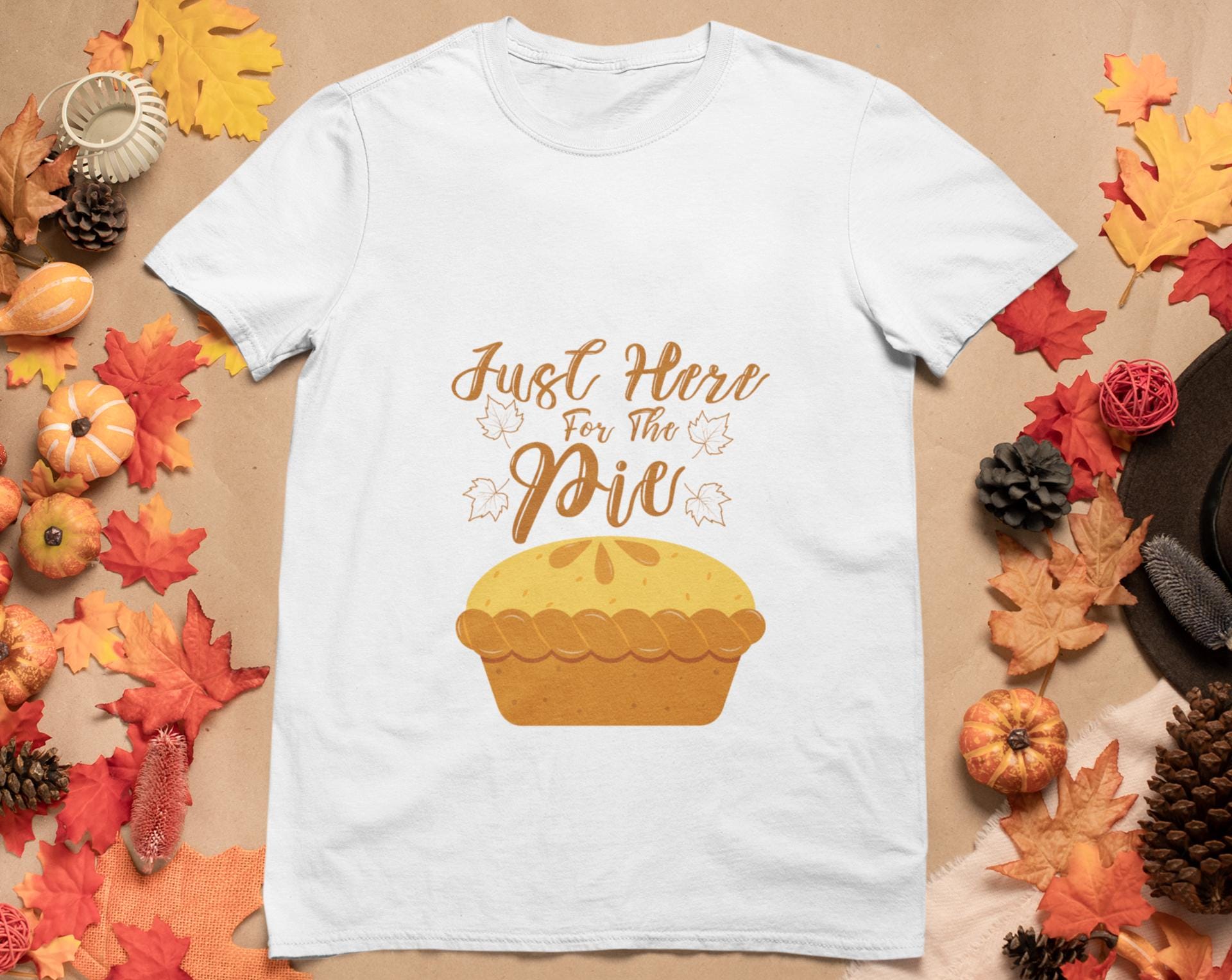 Just Here for the Pie SVG, Thanksgiving SVG, Fall Pie Digital Design SVG, Autumn Clipart for Cricut, Funny Quote Clipart, Silhouette