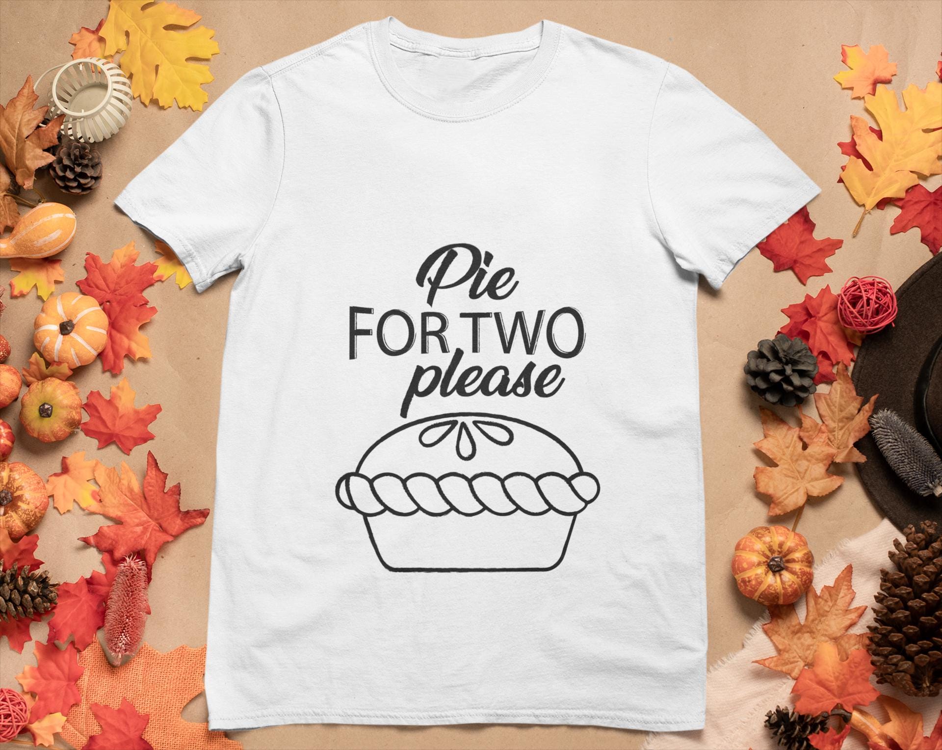 Pie For Two Please Svg, Thanksgiving SVG, Fall Pie Digital Design, Autumn Clipart for Cricut & Silhouette, Fall Design SVG, Fall Decor