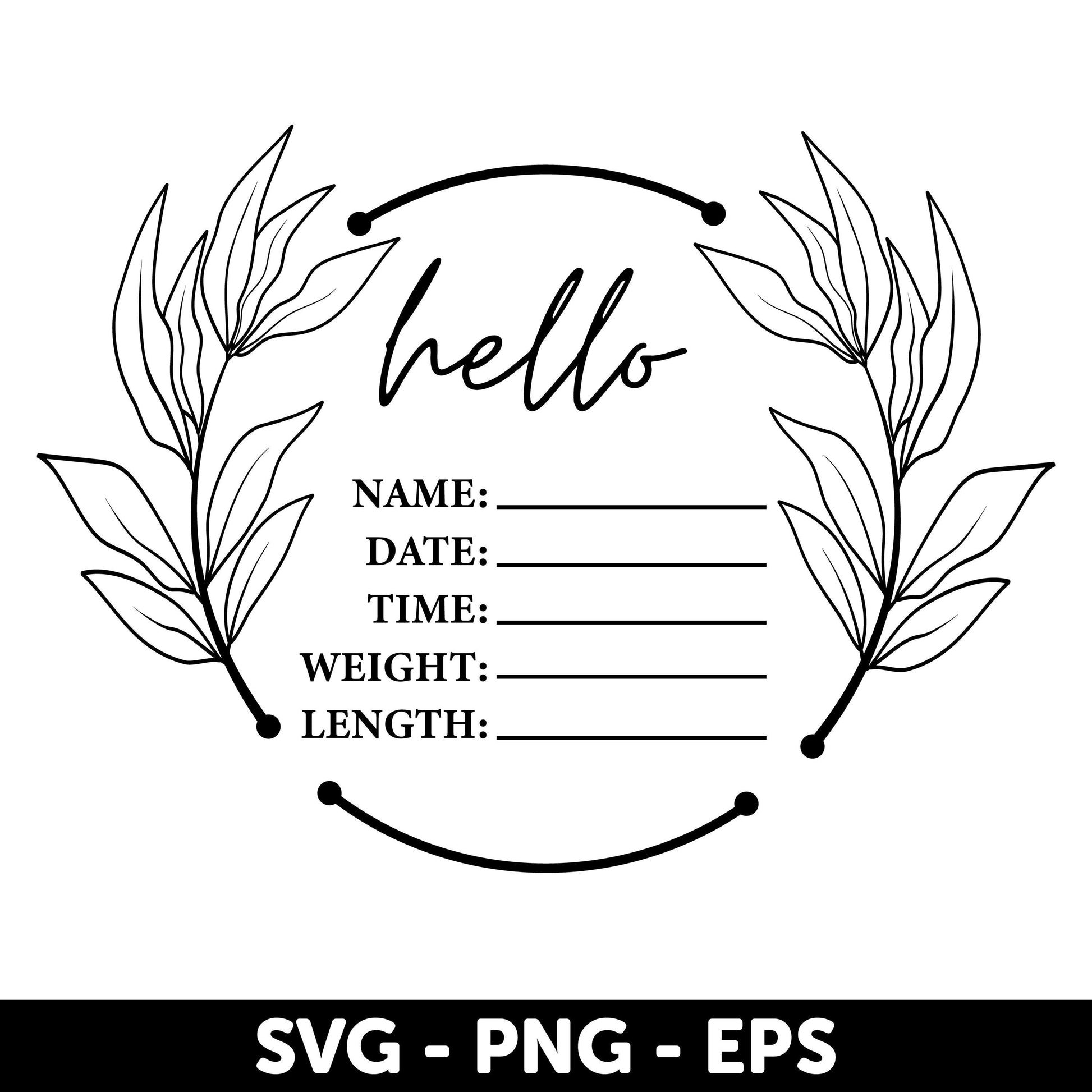 Hello world SVG, Baby announcement Svg, Baby milestone Svg, Baby stats Svg, Baby Milestone Round Svg, Monthly Baby Markers SVG