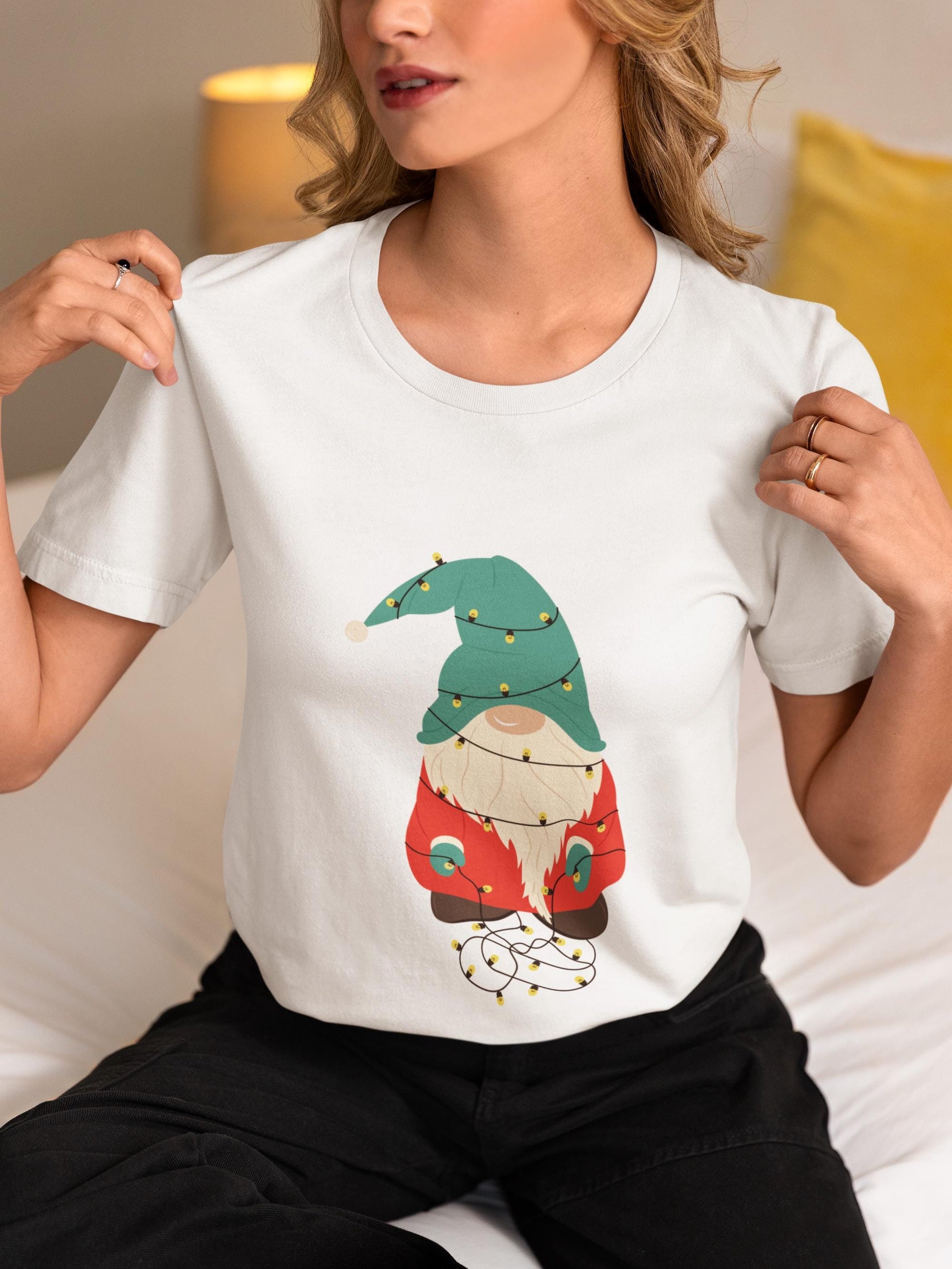 Christmas Gnome SVG with Holiday Lights, Festive Gnome SVG, Merry Christmas Svg, Holiday Gnome clipart Svg, Christmas lights SVG