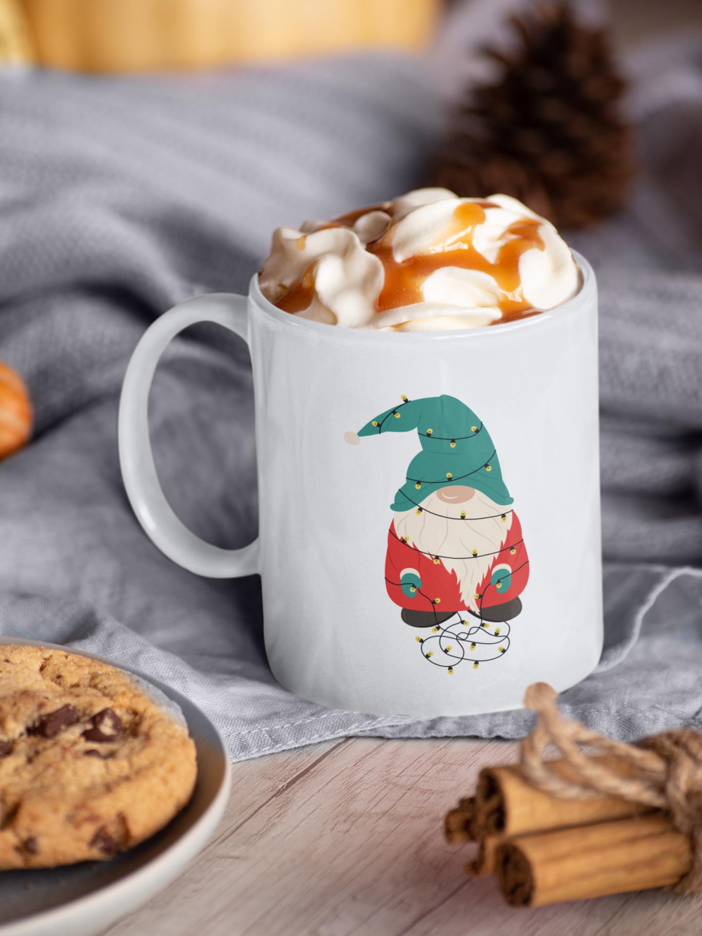 Christmas Gnome SVG with Holiday Lights, Festive Gnome SVG, Merry Christmas Svg, Holiday Gnome clipart Svg, Christmas lights SVG
