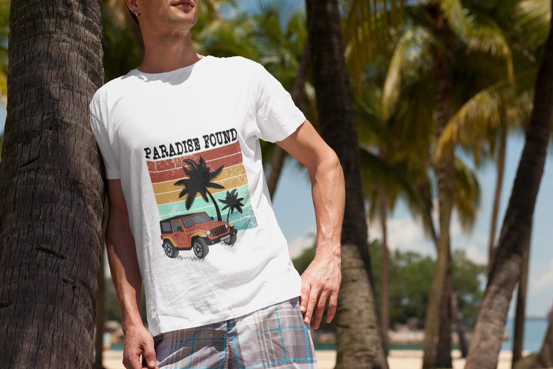 Paradise Found car SVG, Retro Palm Tree Adventure Design, Retro Summer 4X4 Offroad Car Svg, Summer Svg, Beach Life Svg, T-shirt Design