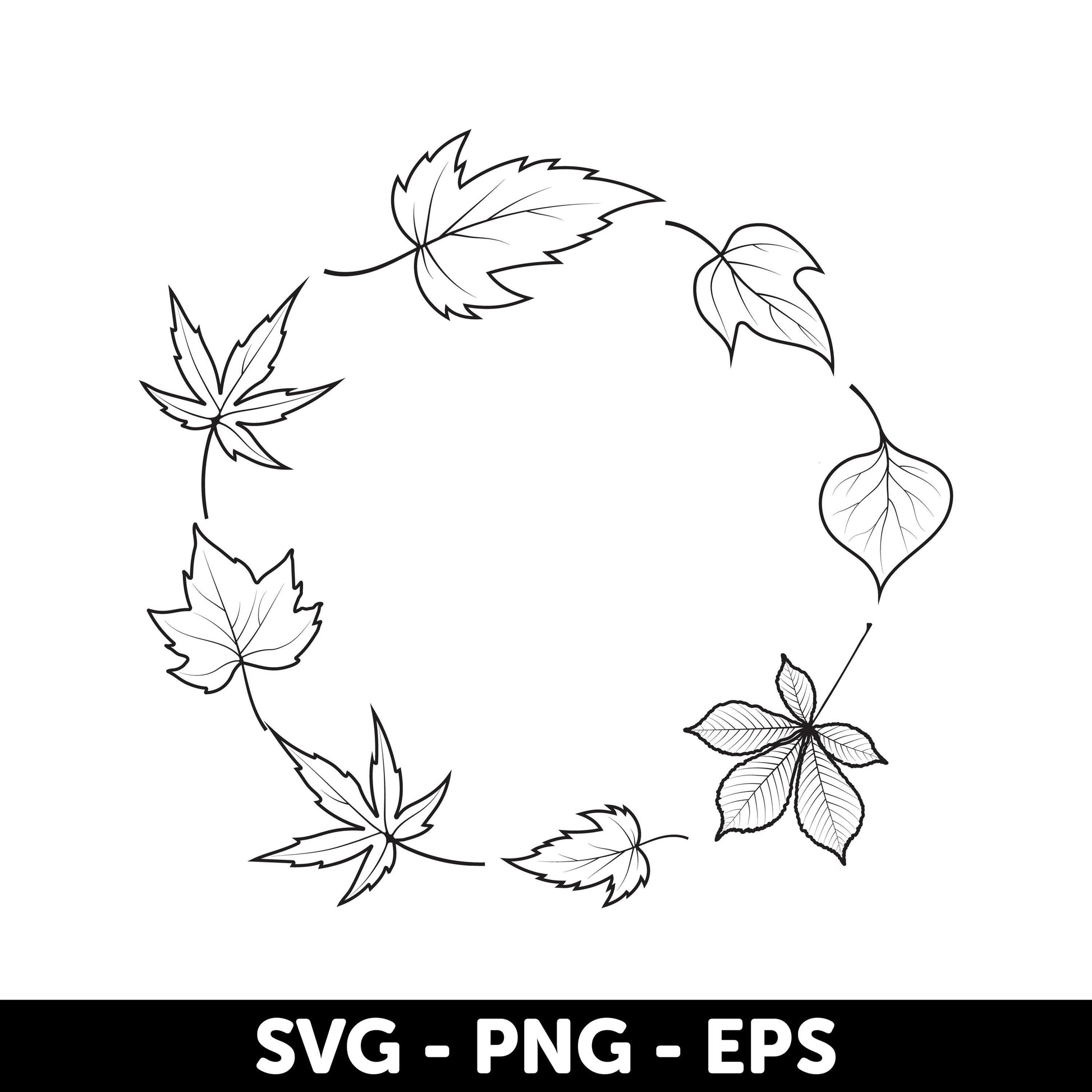 Hand-drawn autumn Wreaths SVG, Bundle for Elegant Designs, Line art wreath, Seasonal design, Fall Wreath Clipart, Wedding Wreath Svg