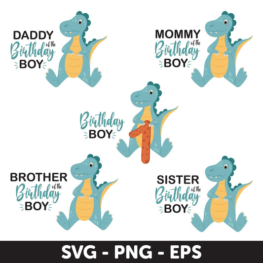 First Birthday Svg, Dinosaur Birthday Boy, Matching Family Dinosaur Birthday Shirts SVG, Green Dino Family bundle, Dino Birthday Png