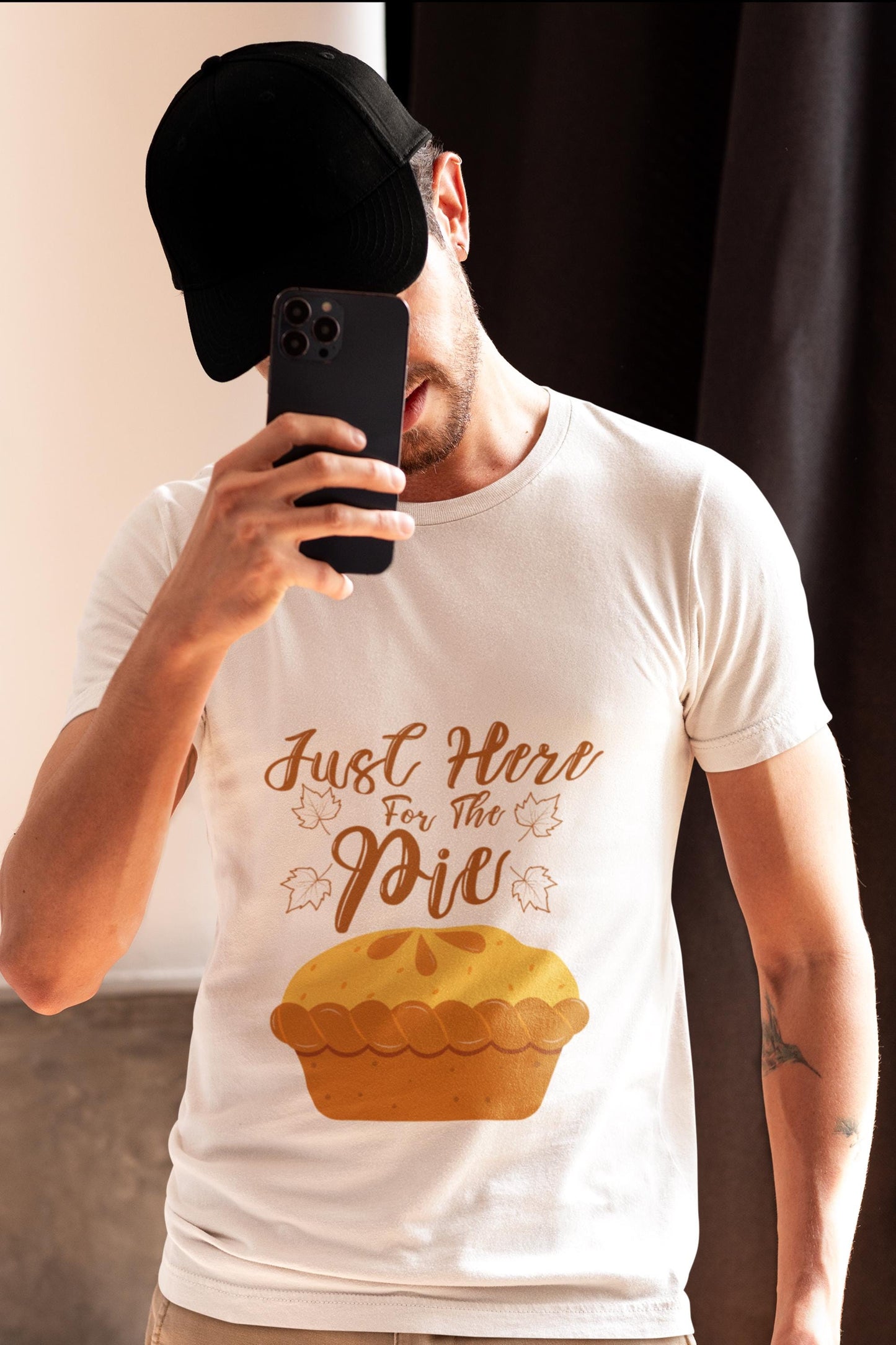 Just Here for the Pie SVG, Thanksgiving SVG, Fall Pie Digital Design SVG, Autumn Clipart for Cricut, Funny Quote Clipart, Silhouette