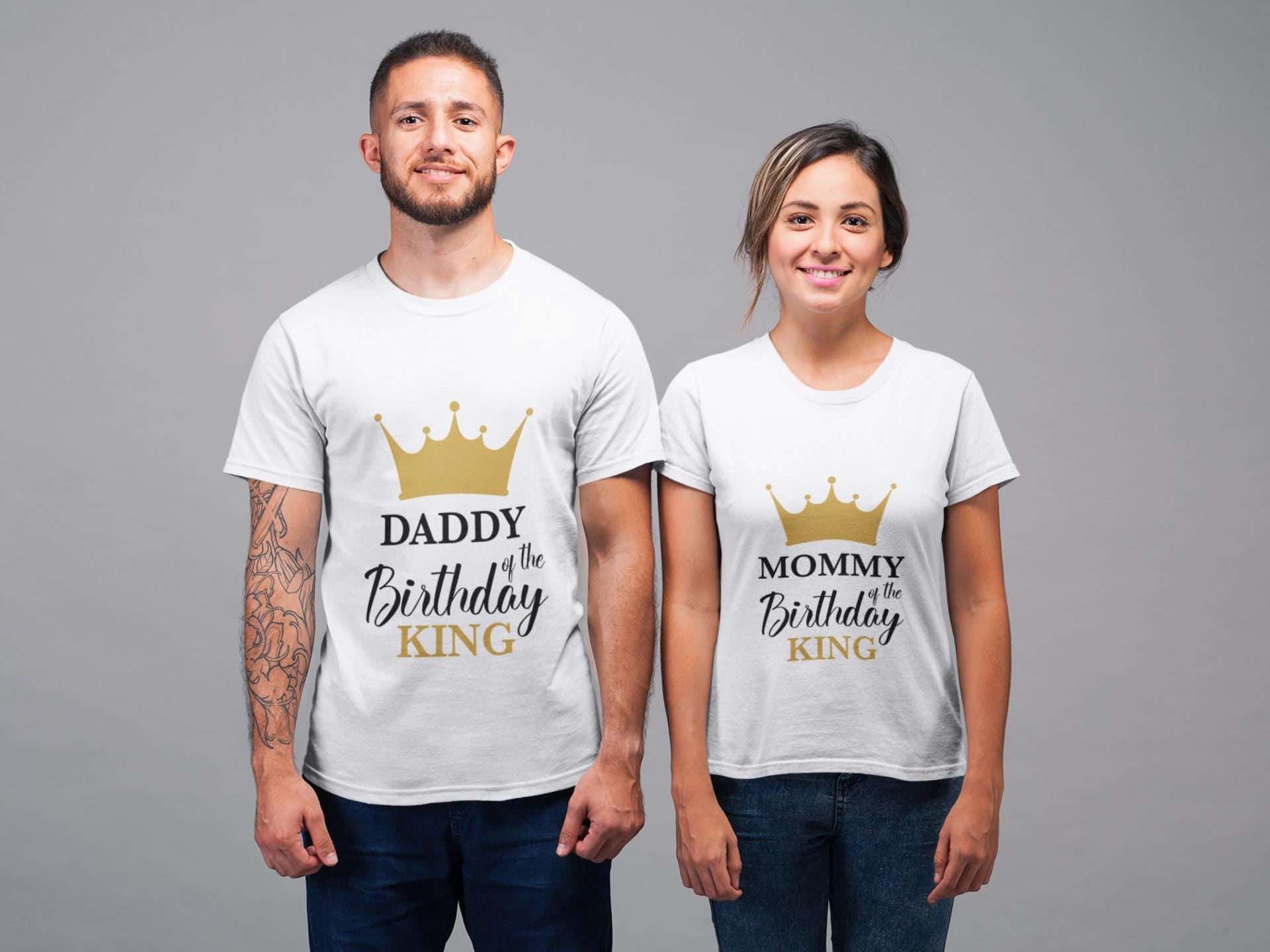 Birthday King Family Bundle SVG, Gold Crown Birthday Party Designs for Family, Custom Birthday Group, Birthday Party Svg