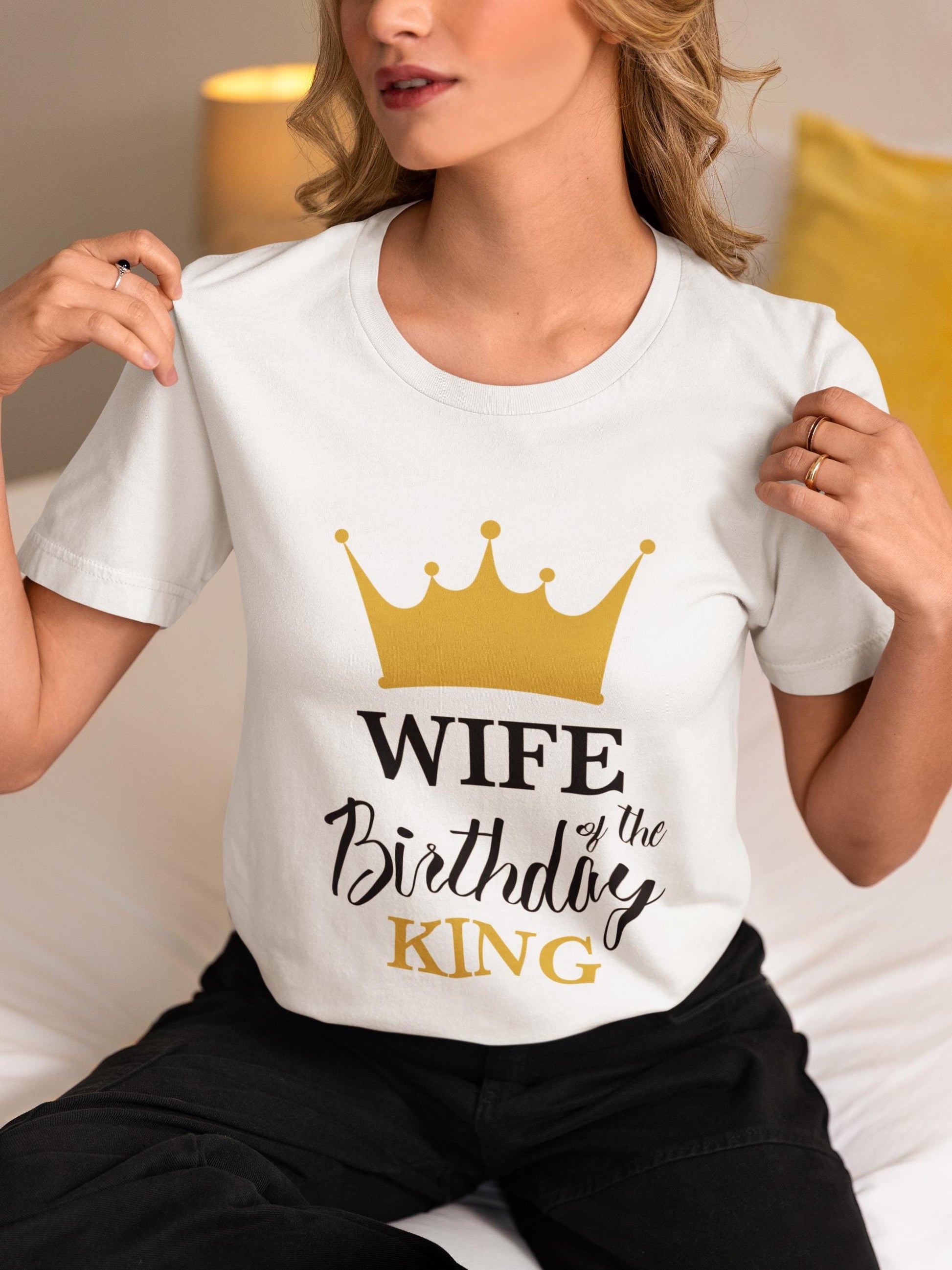 Birthday King & Wife Bundle - SVG, couples birthday Svg, gold crown Svg, birthday party Svg, matching couple shirts, birthday theme