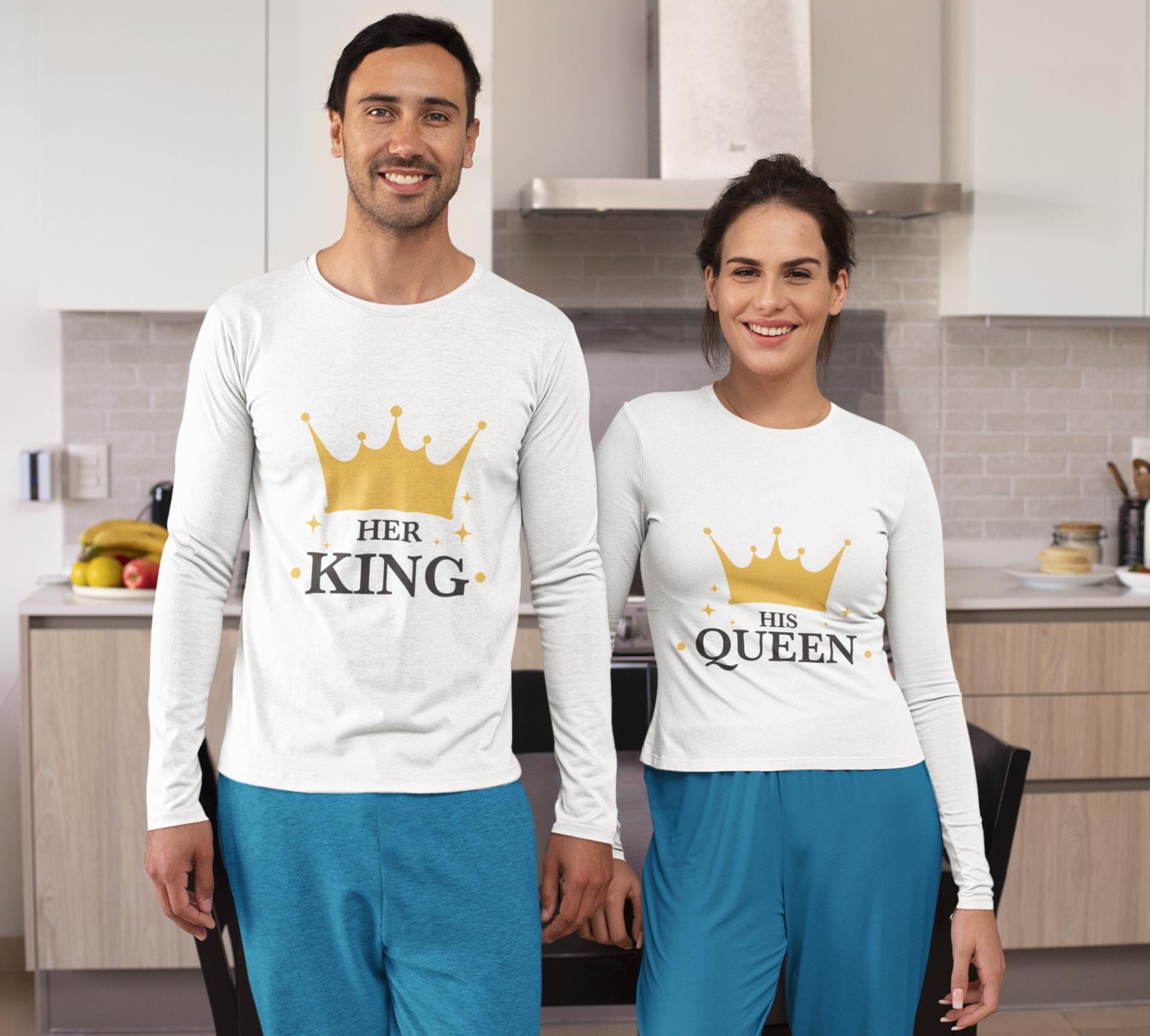 Her King and His Queen Couple SVG Bundle - Gold & Black Crown Design, Her King Svg, His Queen Svg Royal Couple Design
