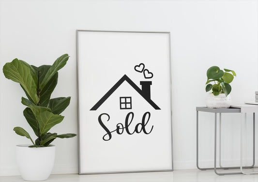 Sold House SVG, Real Estate Sold Sign, Home Sweet Home, Digital Download, Real Estate Agent, House Cutting Files, Real Estate SVG