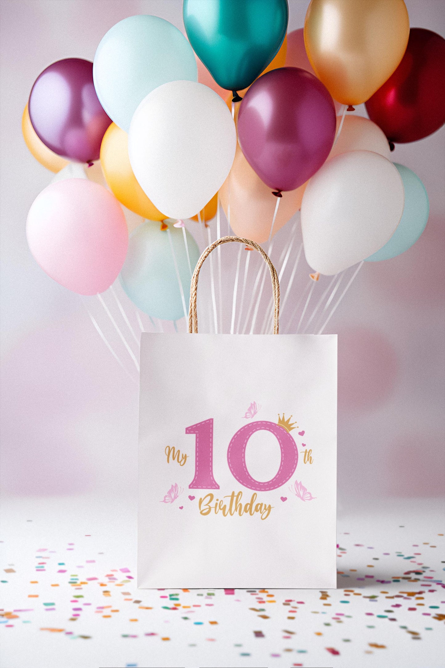 10th Birthday Svg, Birthday Decoration Svg, Design for Girls, Princess Birthday Svg, Birthday Party Design Svg, Cute Birthday Template Svg