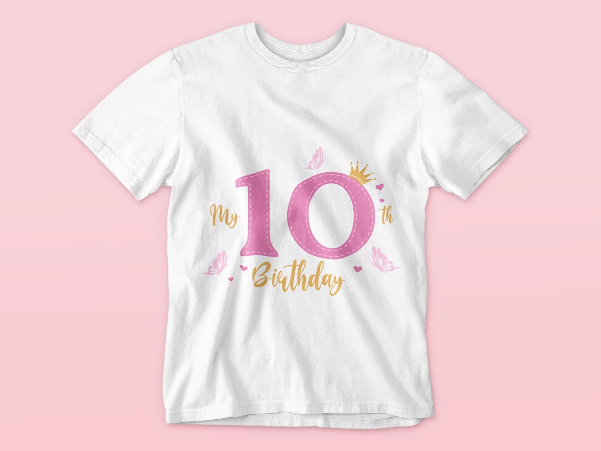 10th Birthday Svg, Birthday Decoration Svg, Design for Girls, Princess Birthday Svg, Birthday Party Design Svg, Cute Birthday Template Svg