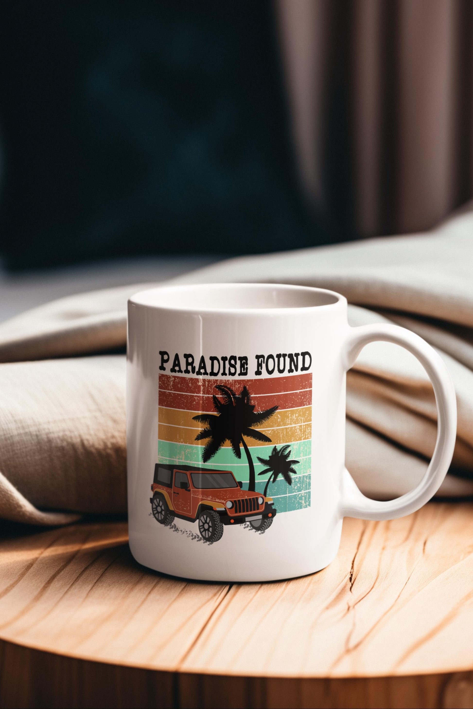Paradise Found car SVG, Retro Palm Tree Adventure Design, Retro Summer 4X4 Offroad Car Svg, Summer Svg, Beach Life Svg, T-shirt Design