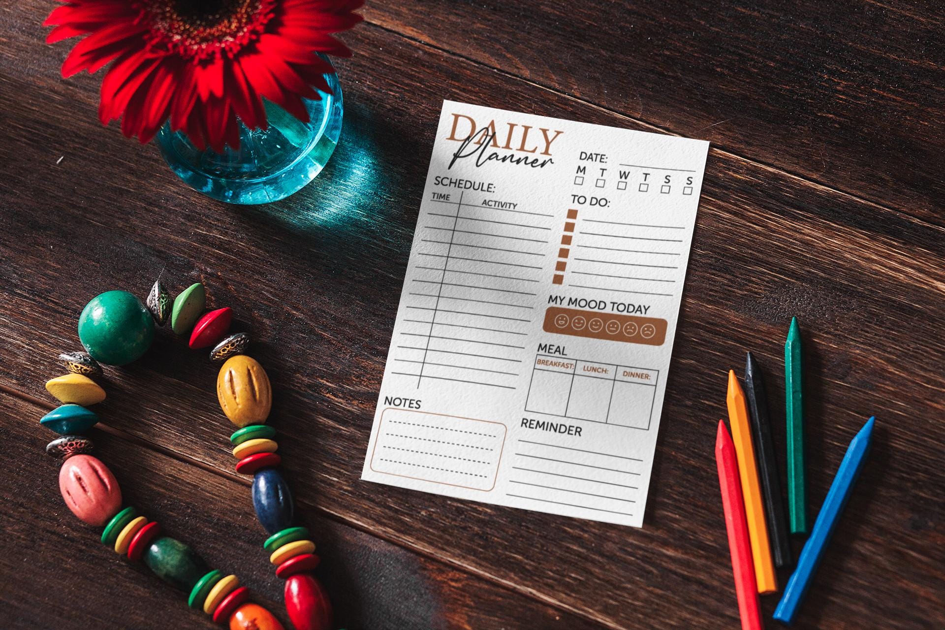 Daily Task Planner Svg, Daily Routine Svg, Printable To Do List Svg, Stylish Daily A4 Planner Svg, Daily Planner Svg