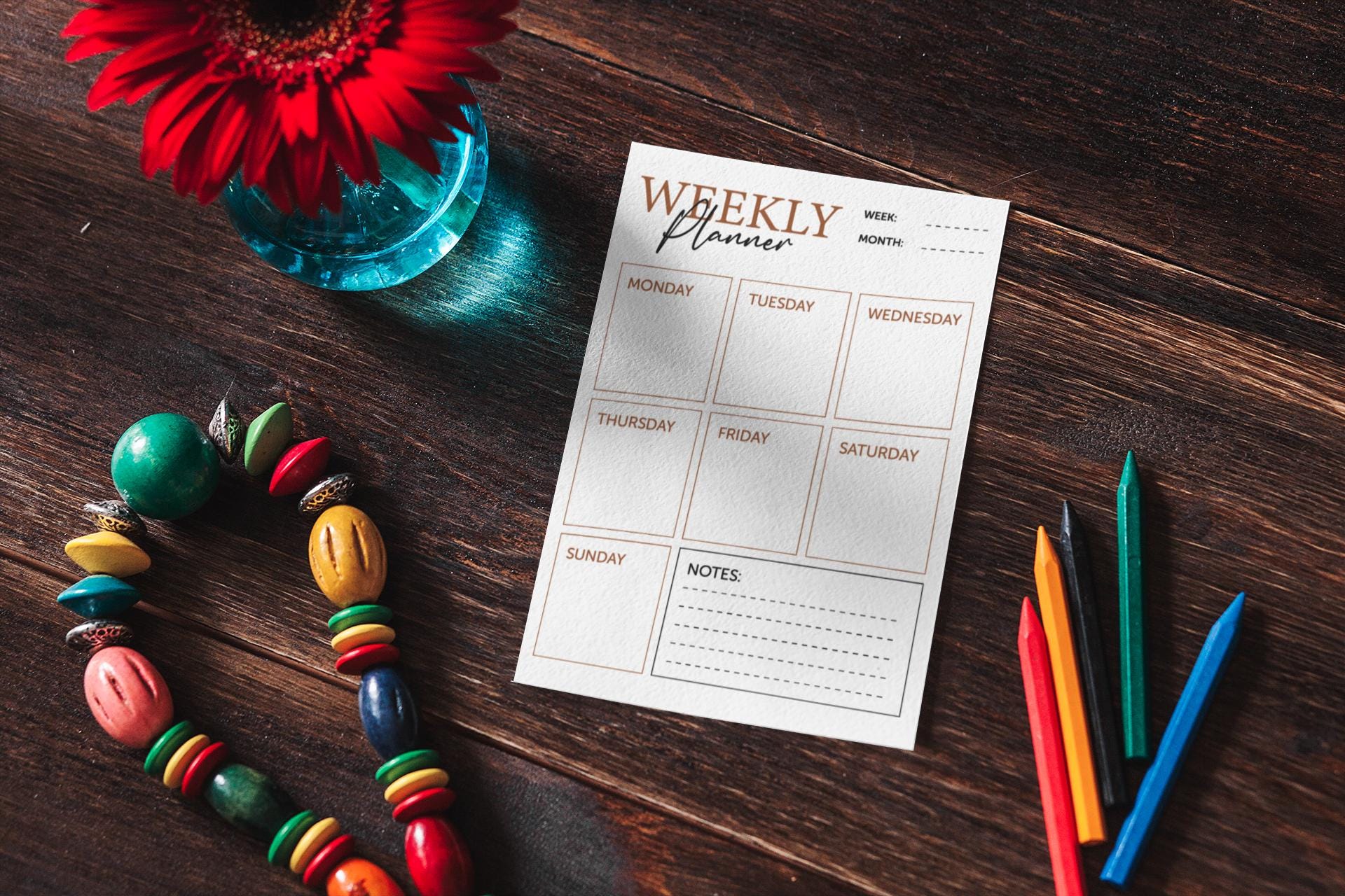 Blank Calendar SVG, Digital Weekly Calendar Vector, Digital Weekly Planner, Printable Planner, Planner for Office, Weekly Schedule Planner