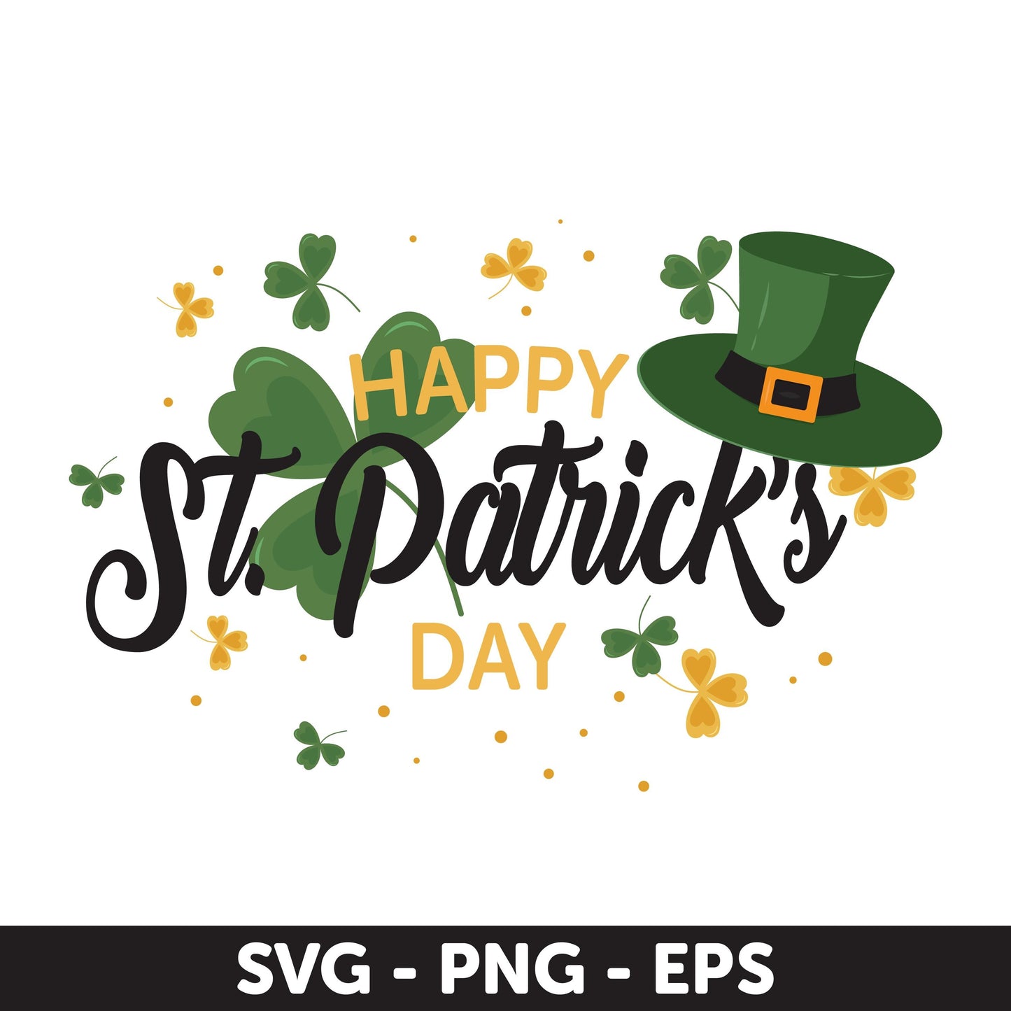 St. Patrick's Day SVG Bundle, Happy St. Patrick's Day SVG, Shamrock Svg, Leprechaun hat Svg, Clover Svg, Funny St Patrick's Day SVG