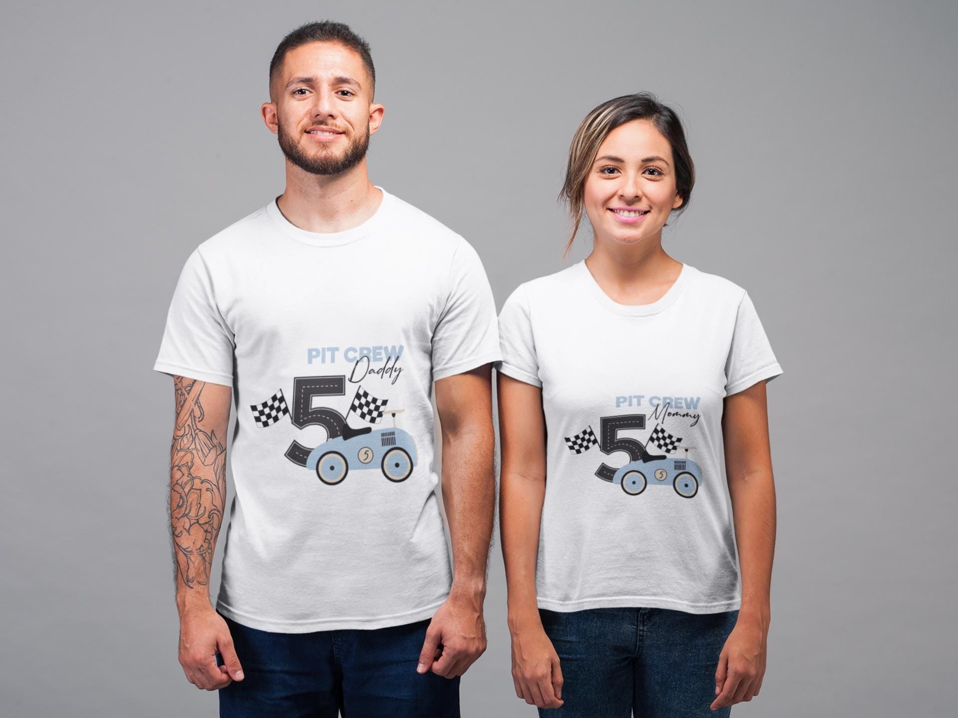 Race Car Birthday SVG Bundle - Pit Crew Family Shirts for 5th Birthday - Racing Theme Digital Download PNG EPS, Matching Family Birthday Svg