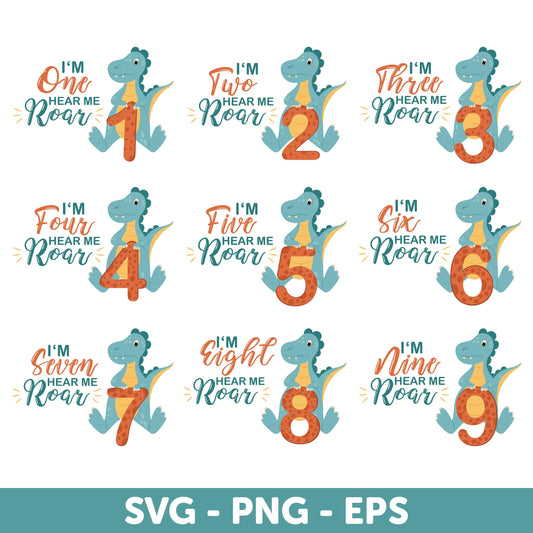 Birthday party SVG, Dinosaur Birthday SVG, Design for 3rd Birthday Party, Birthday Boy Svg, Birthday Girl, Number Svg, Dinosaur Birthday