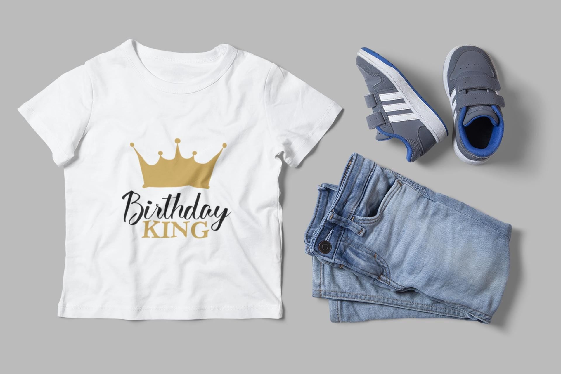 Birthday King Family Bundle SVG, Gold Crown Birthday Party Designs for Family, Custom Birthday Group, Birthday Party Svg
