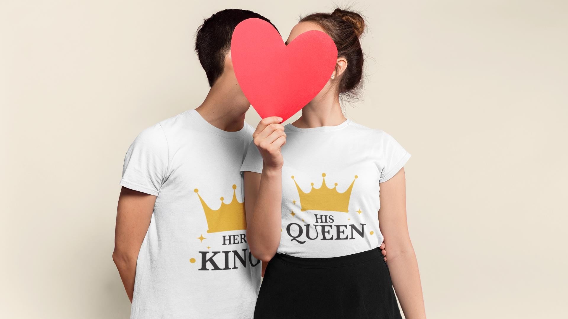 Her King and His Queen Couple SVG Bundle - Gold & Black Crown Design, Her King Svg, His Queen Svg Royal Couple Design