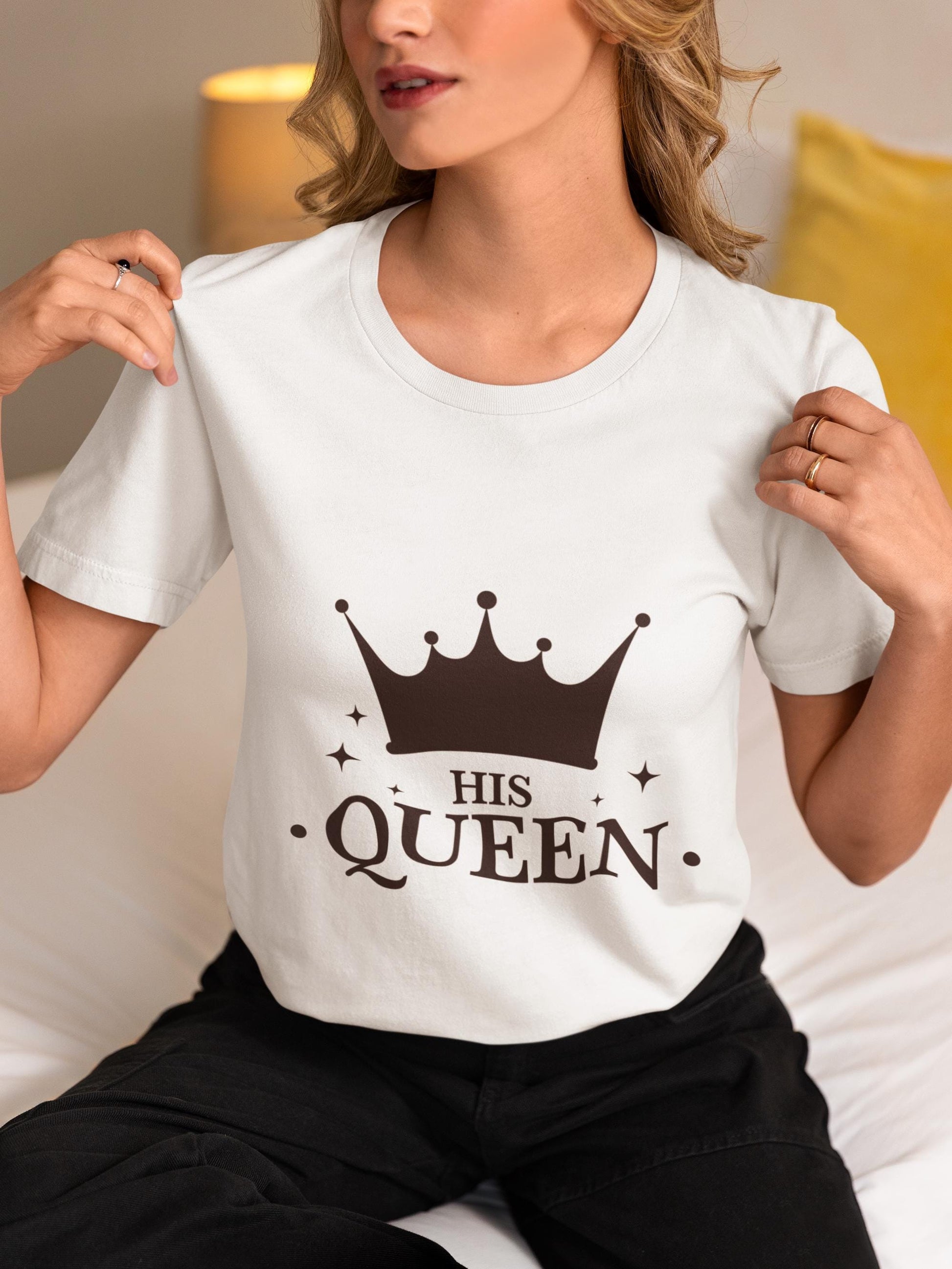 Her King and His Queen Couple SVG Bundle - Gold & Black Crown Design, Her King Svg, His Queen Svg Royal Couple Design