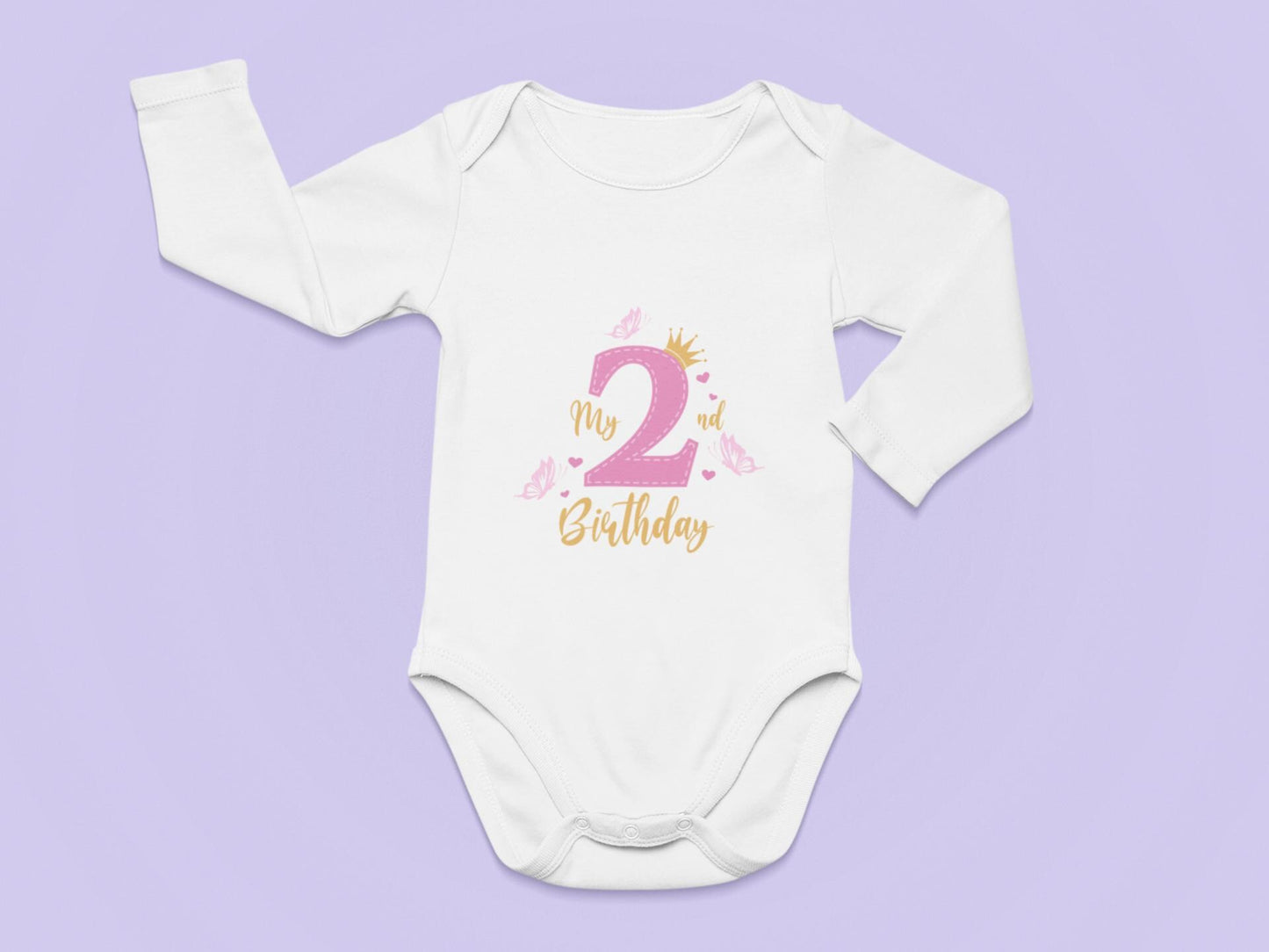 My 2nd Birthday SVG, Butterfly SVG, Girl 2nd Birthday SVG, Princess Birthday Design, Milestone Birthday Design, Butterfly and Crown