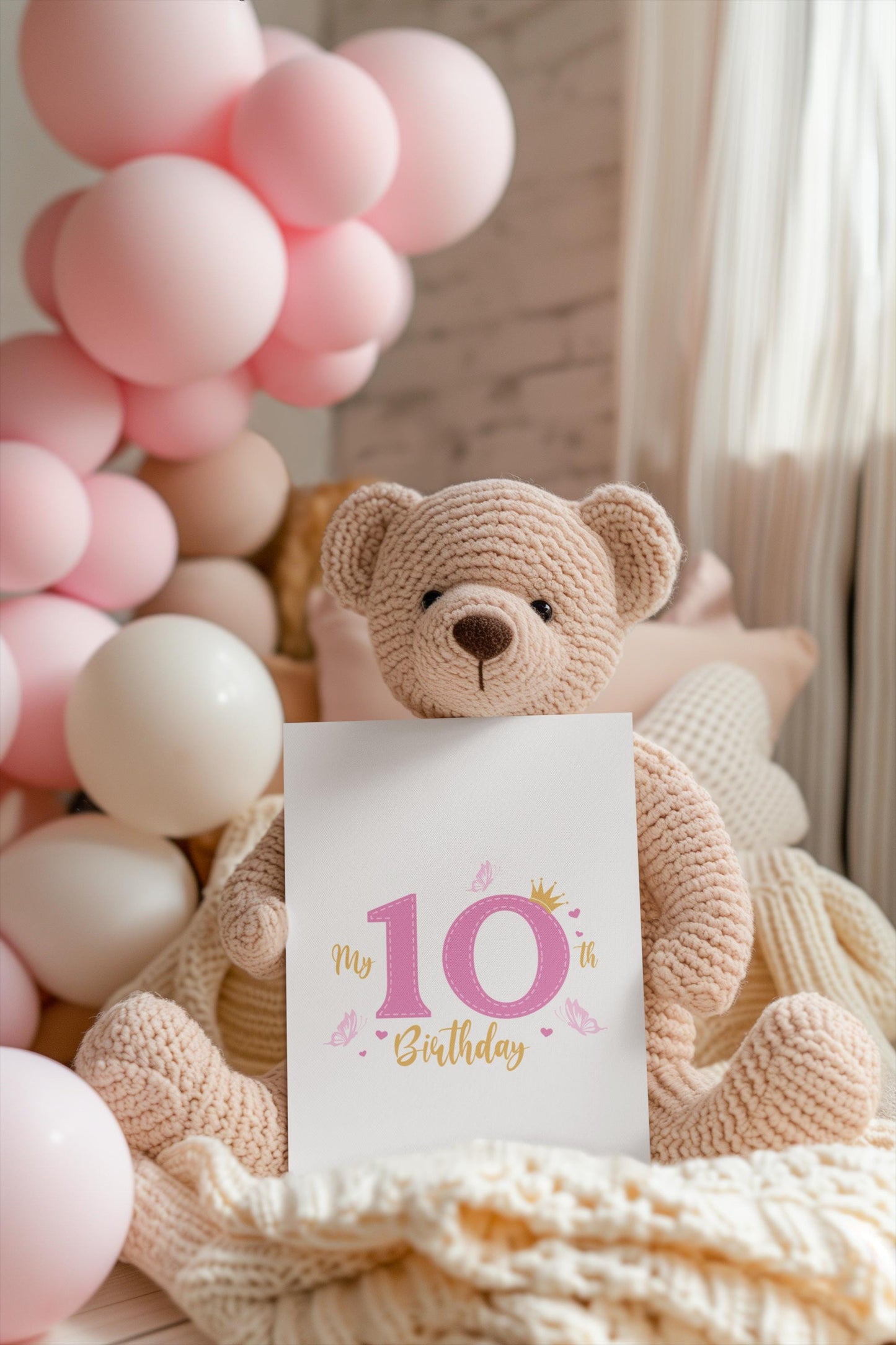 10th Birthday Svg, Birthday Decoration Svg, Design for Girls, Princess Birthday Svg, Birthday Party Design Svg, Cute Birthday Template Svg
