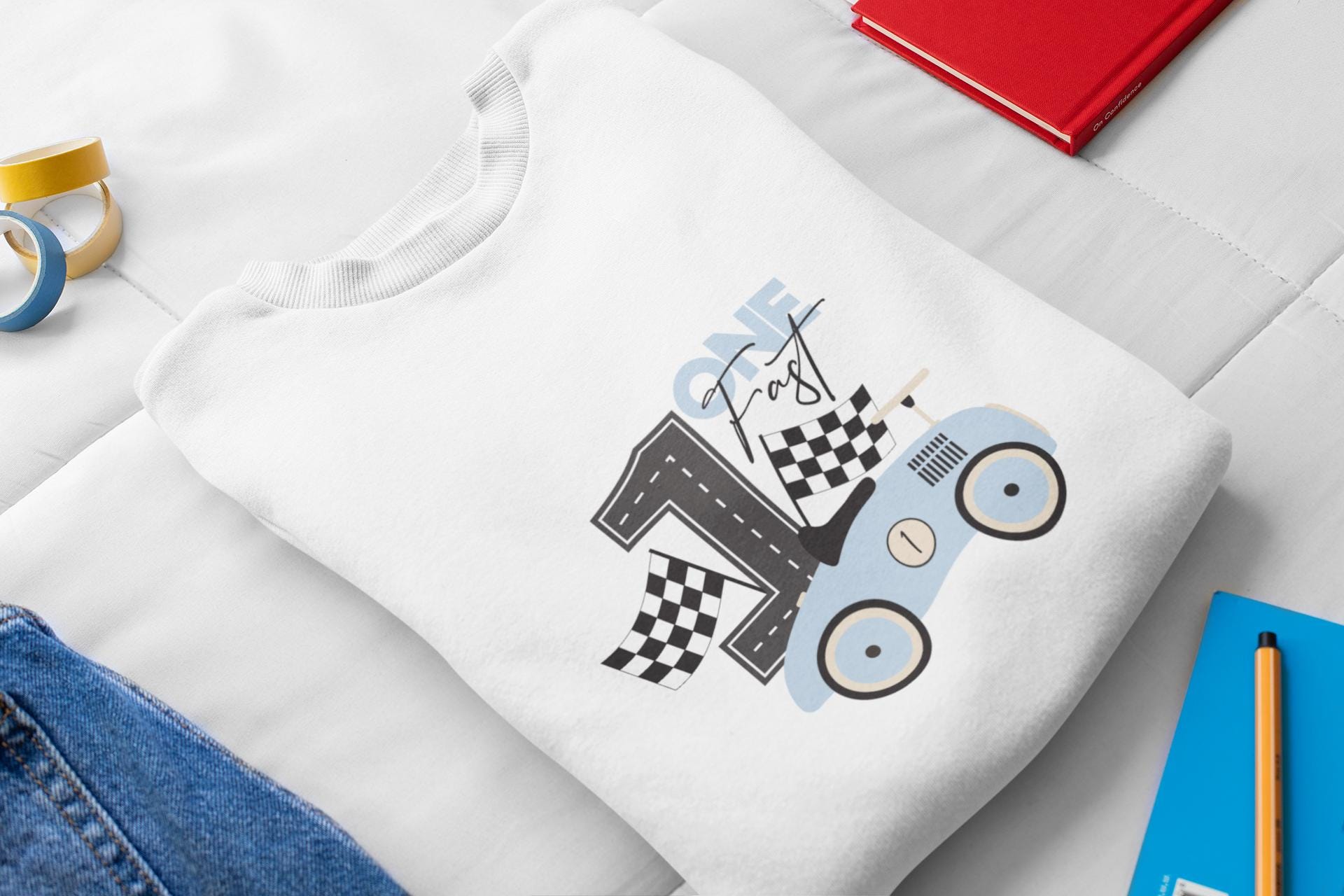 Fast One Svg, 1st Birthday Racing Car, Blue Vintage Car SVG, 1st Birthday Boy Shirt, Birthday Decoration Svg, Racing Car Birthday