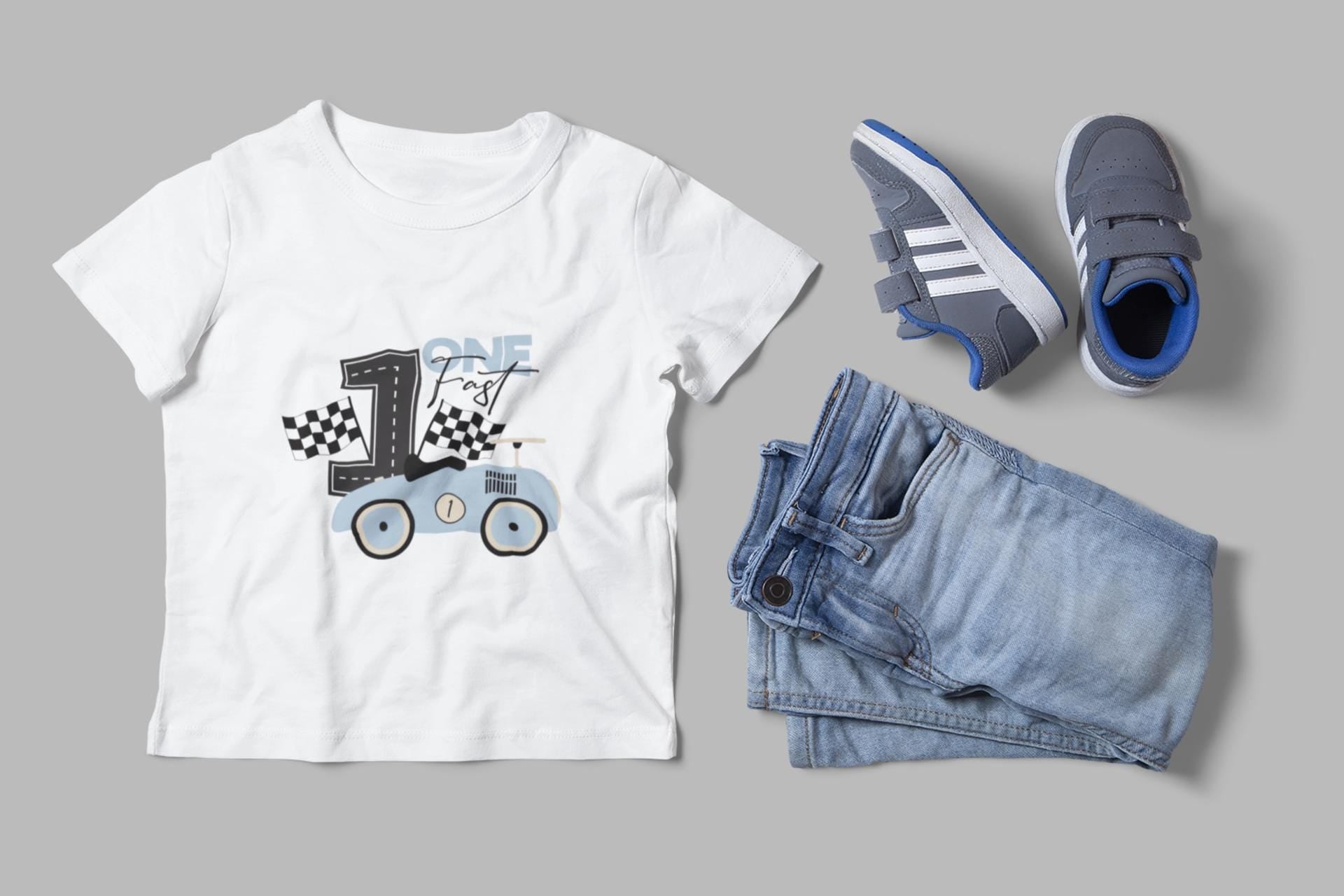 First Birthday SVG, Race Car SVG Bundle, Pit Crew Family SVG, Blue Vintage Car Family Svg, Fast One Svg, 1st Birthday Boy Shirt