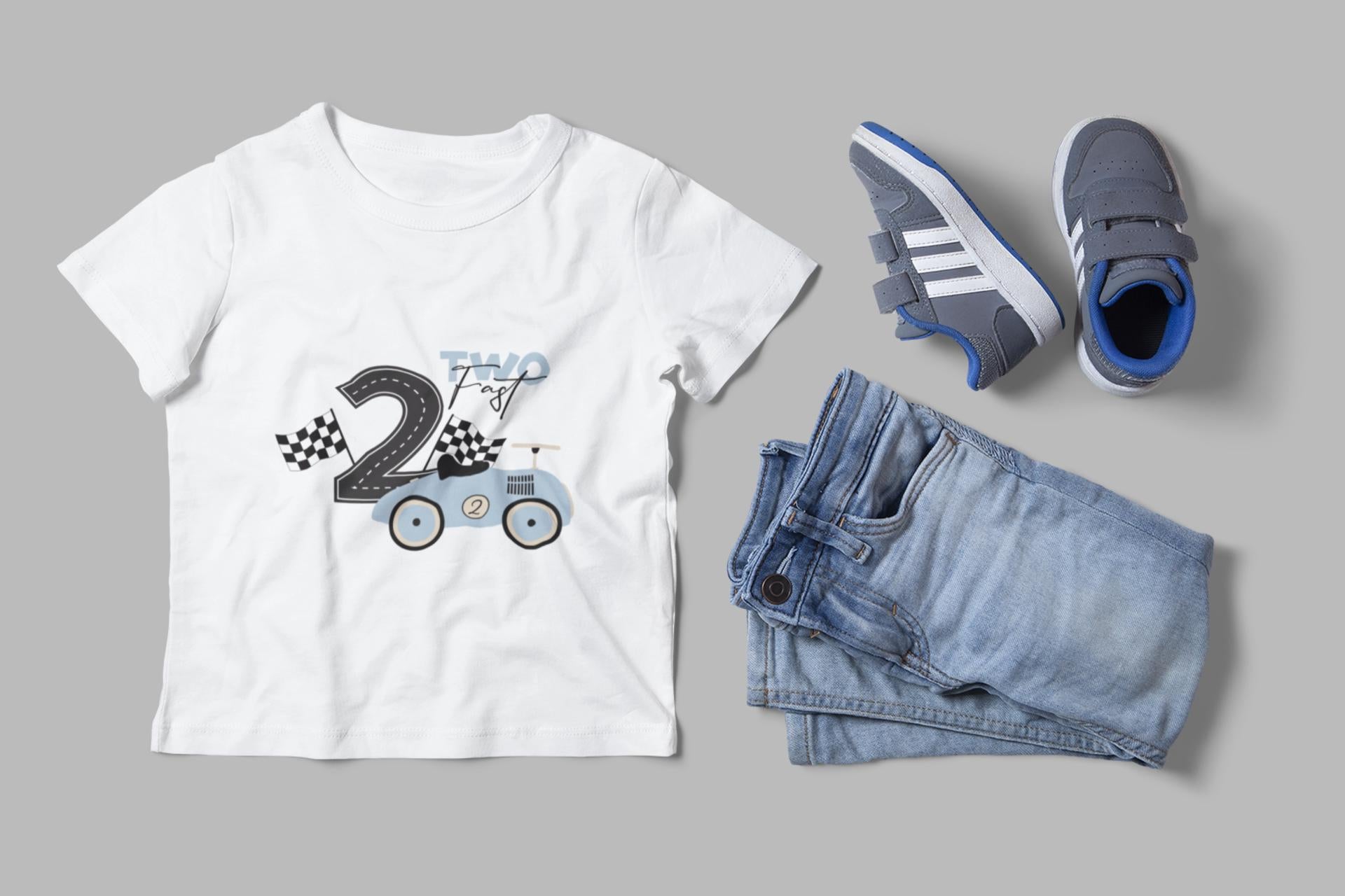 Two Fast, Age 2 Racing Theme - SVG, Pit Crew Birthday Party Set, Race Car Birthday Svg, Boy Birthday Svg, Racing Party Svg, Digital Download