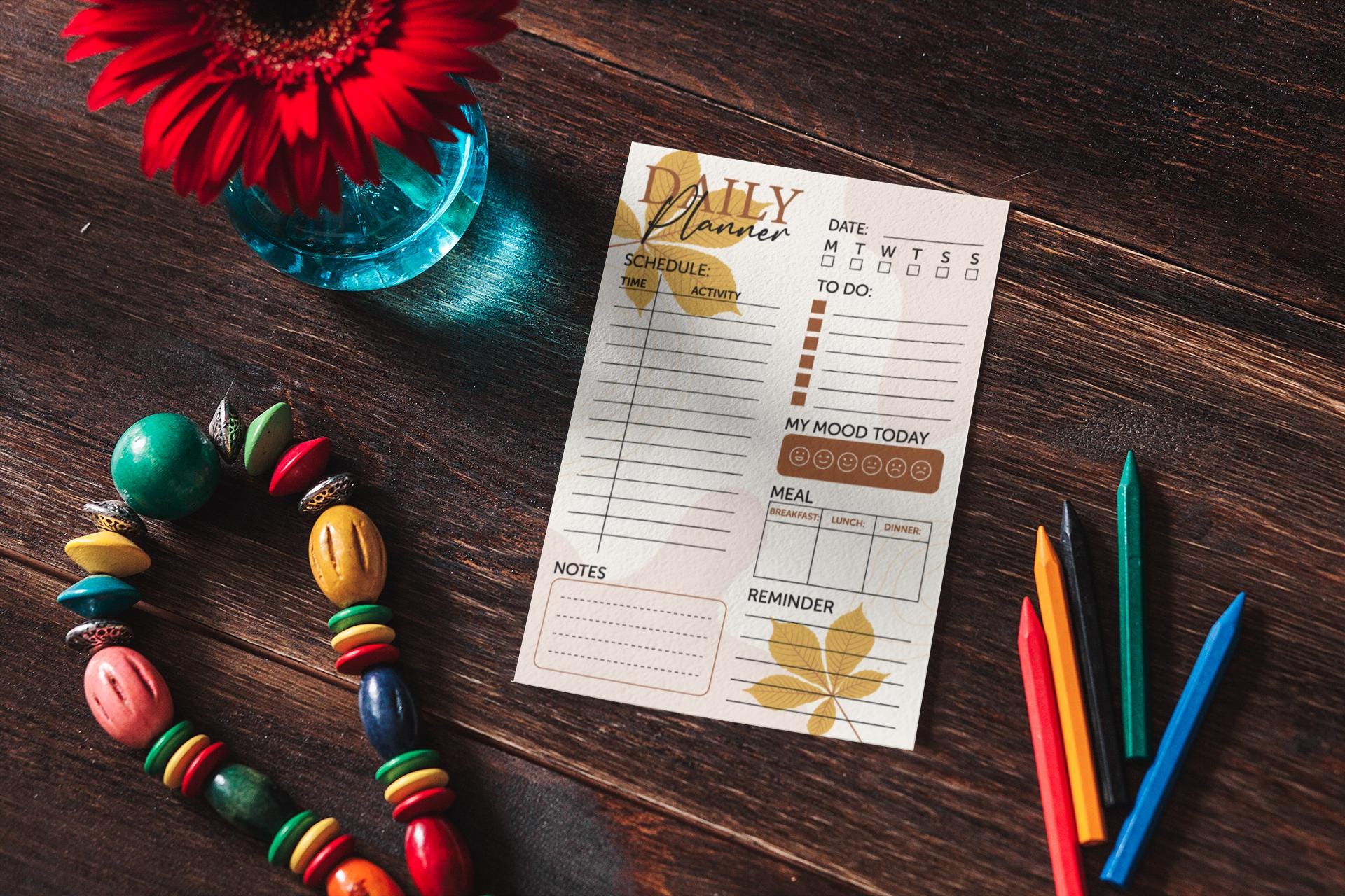 Elegant Autumn Themed A4 Planner Set Daily, Digital download, Monthly Calendar, Weekly Planner Svg, Calendar Svg, Daily Planner Template