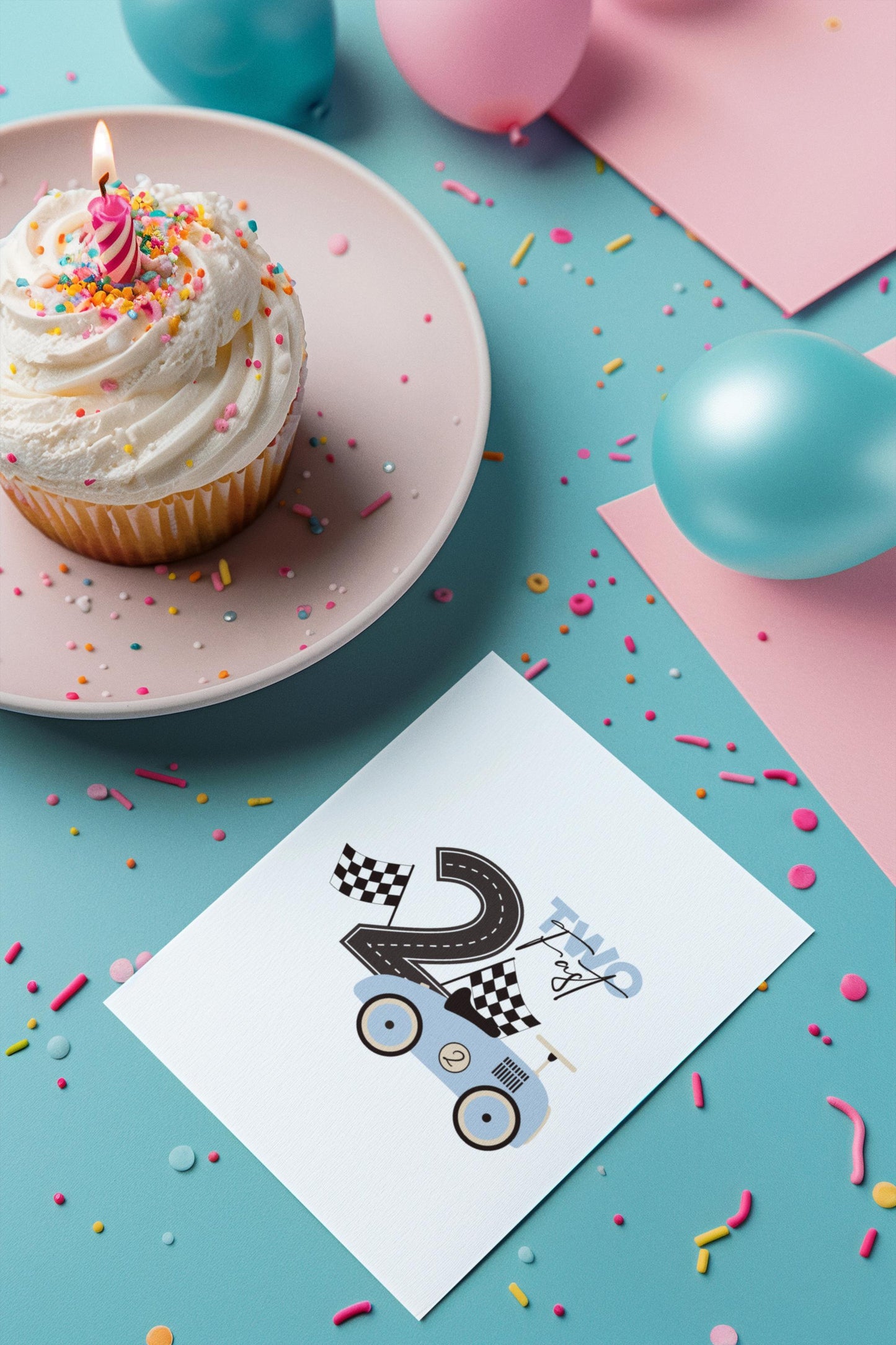 Two Fast Birthday Svg, Racing Car Birthday Party SVG, Birthday Design for 2 Year Olds SVG, Party Design Svg, Second Birthday PNG