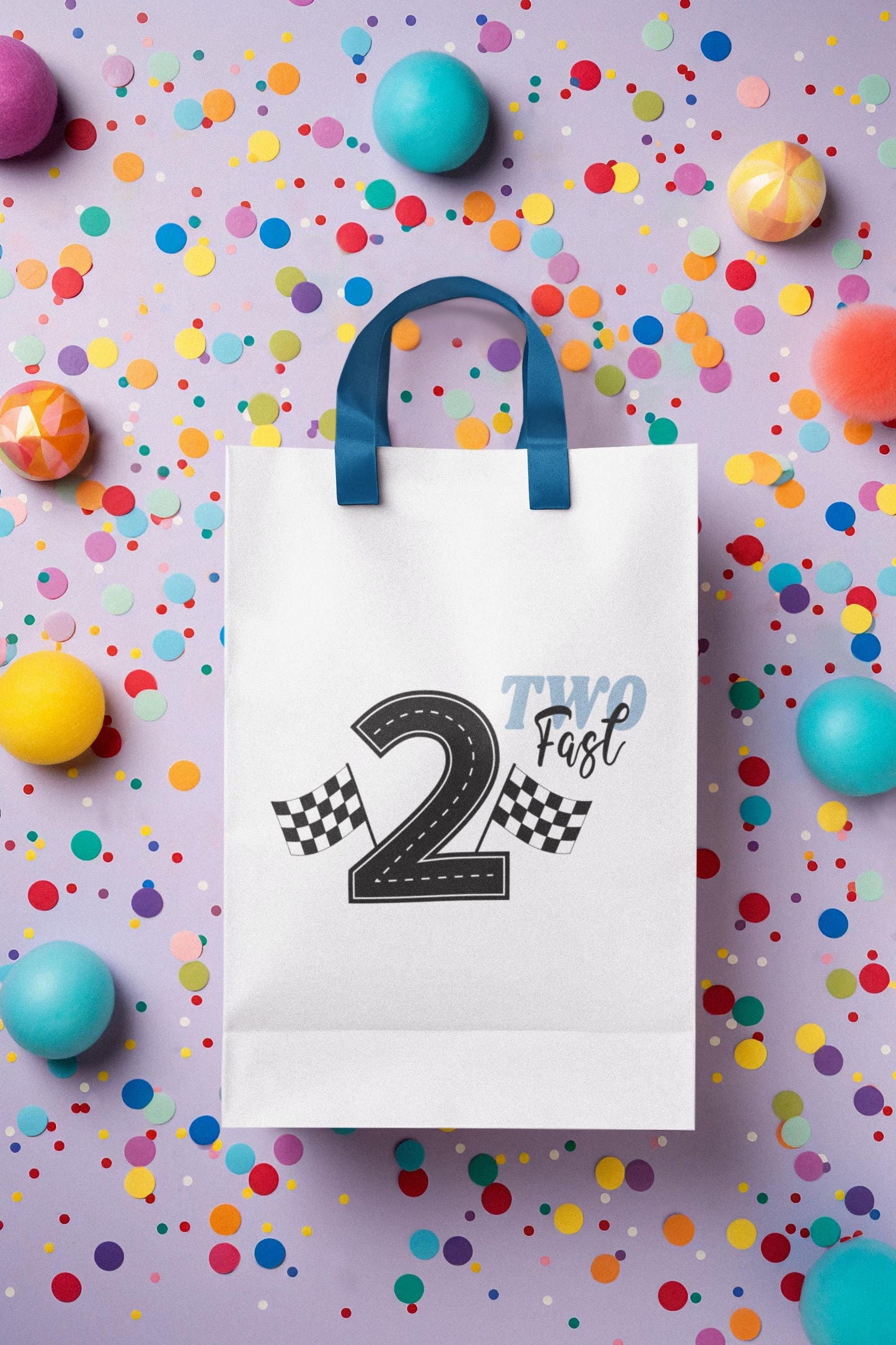 Two Fast Birthday SVG, Checkered Flag Race Car Theme for Second Birthday Party, Racing Theme Birthday, Birthday Party Design