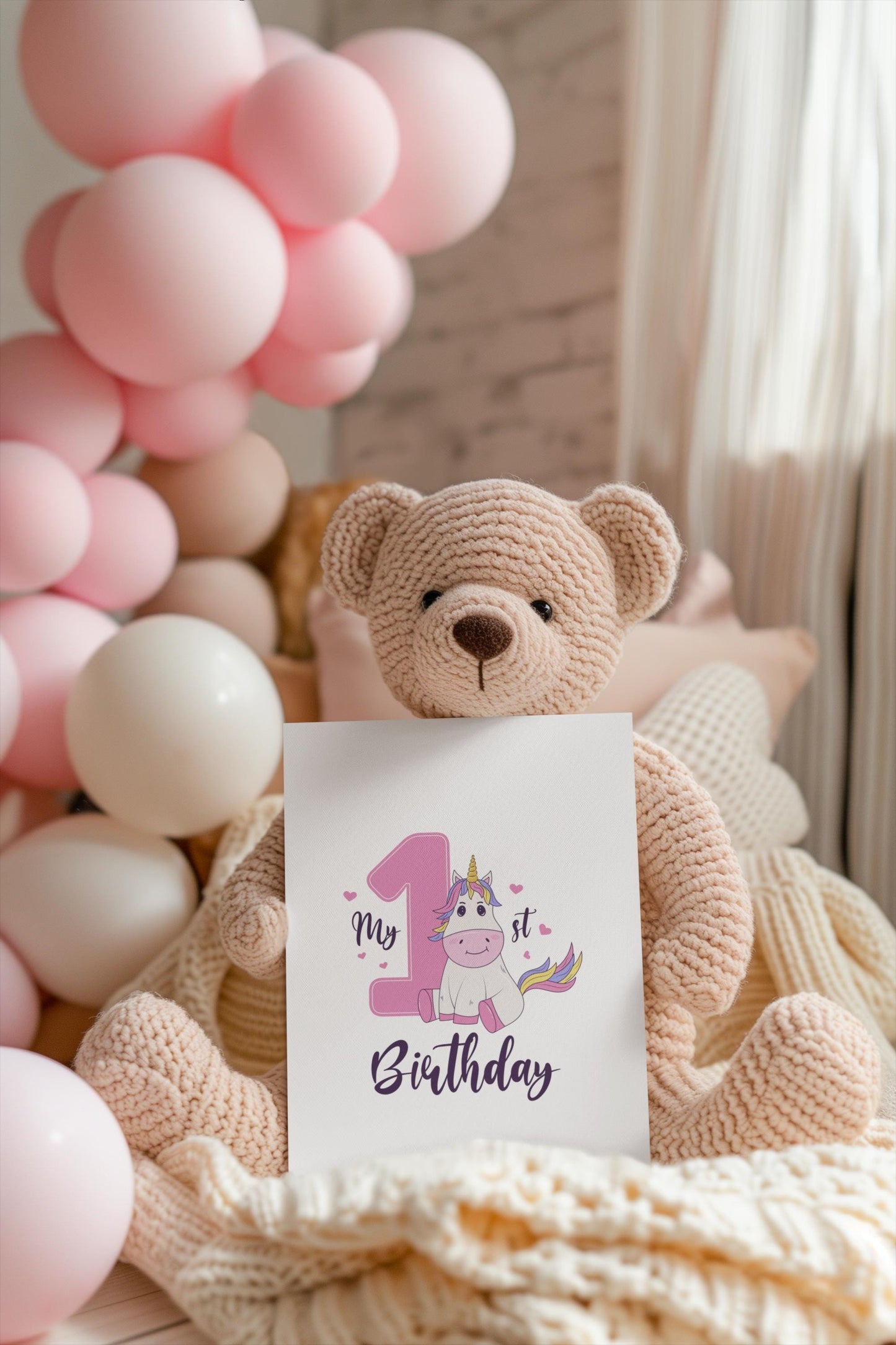 First Birthday SVG, My 1st Birthday Unicorn SVG, Cute Unicorn Birthday Design for Girls, First Birthday Unicorn Svg, Birthday Girl Svg