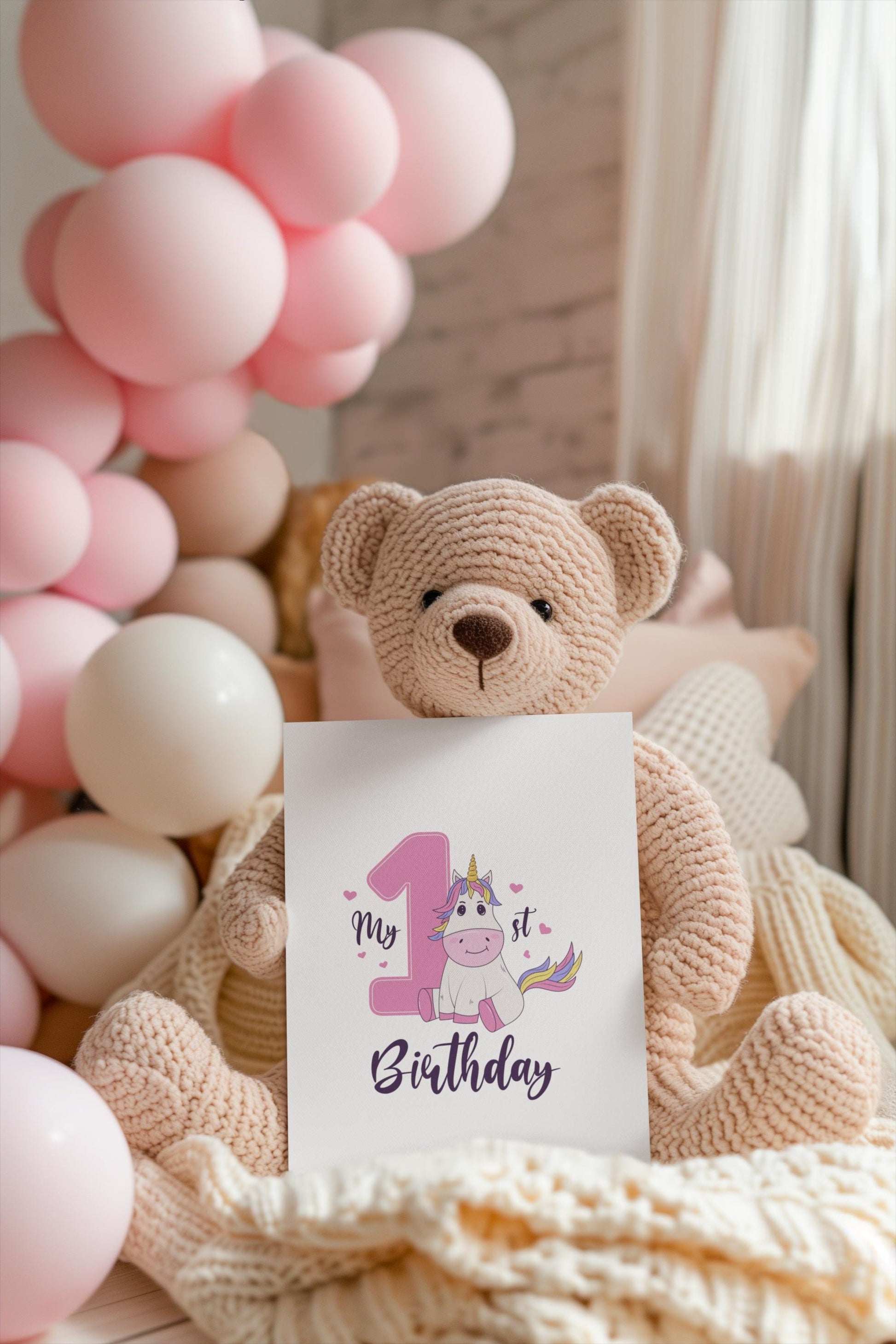 First Birthday SVG, My 1st Birthday Unicorn SVG, Cute Unicorn Birthday Design for Girls, First Birthday Unicorn Svg, Birthday Girl Svg