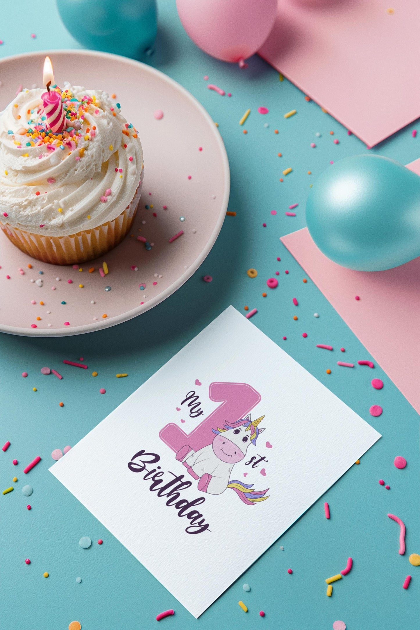 First Birthday SVG, My 1st Birthday Unicorn SVG, Cute Unicorn Birthday Design for Girls, First Birthday Unicorn Svg, Birthday Girl Svg