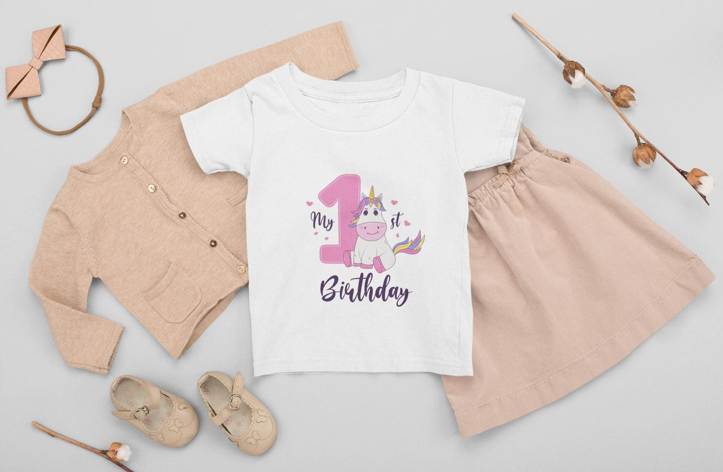 First Birthday SVG, My 1st Birthday Unicorn SVG, Cute Unicorn Birthday Design for Girls, First Birthday Unicorn Svg, Birthday Girl Svg